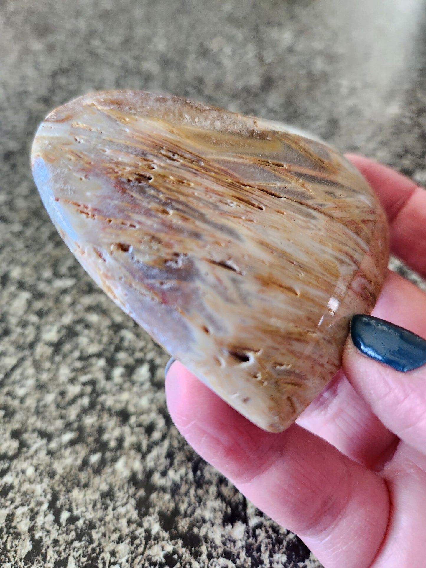 Gorgeous Druzy High Polished Bahia Jasper Crystal Druzy Heart
