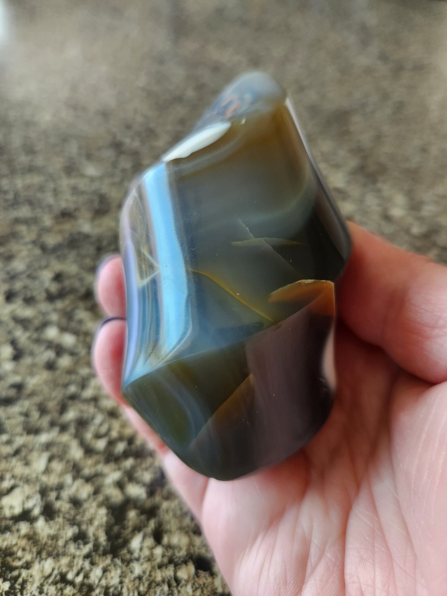 Pretty Orca Agate Crystal Twisted Flame with Buttery High Polish Rare