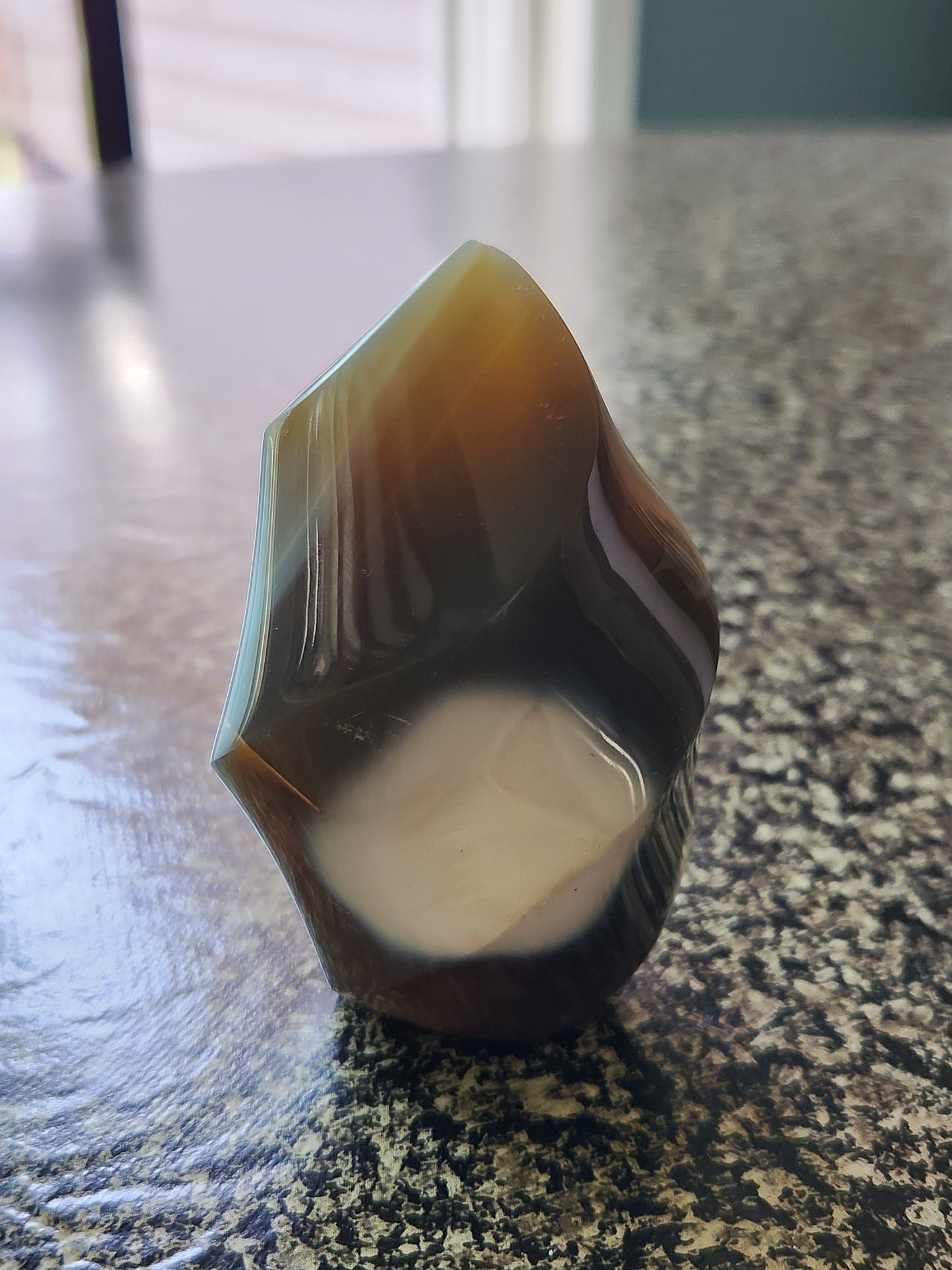 Pretty Orca Agate Crystal Twisted Flame with Buttery High Polish Rare