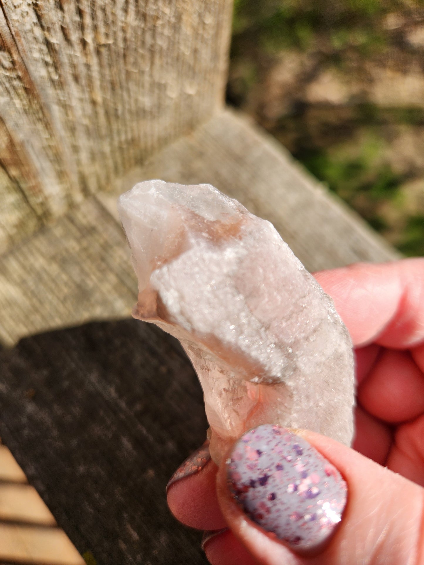 Gorgeous High Quality Raw Dreamsicle Pink Lemurian Quartz Crystal Point, All Natural, Strawberry Pink Lemurian