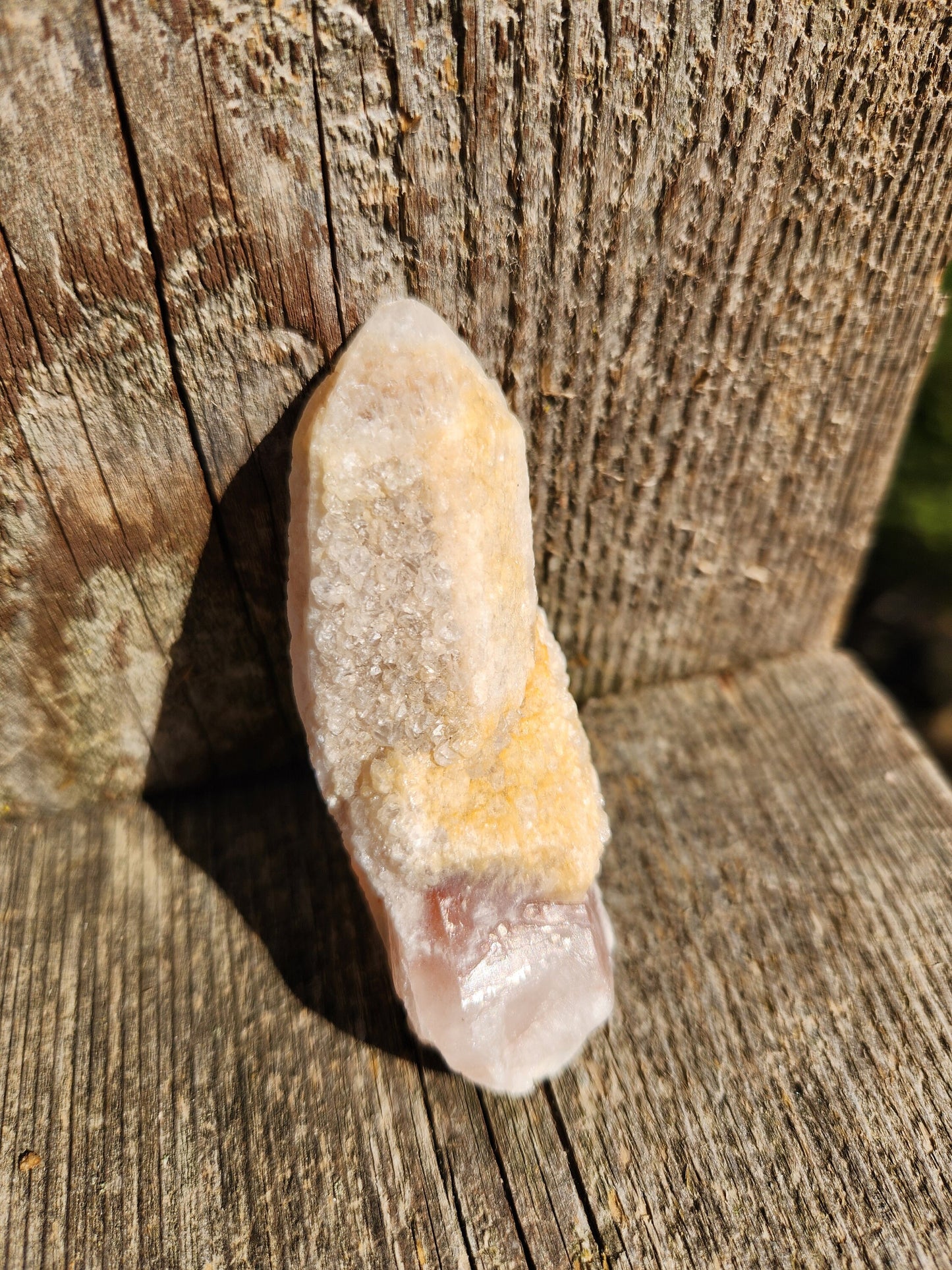 Gorgeous High Quality Raw Dreamsicle Pink Lemurian Quartz Crystal Double Point, All Natural, Strawberry Pink Lemurian