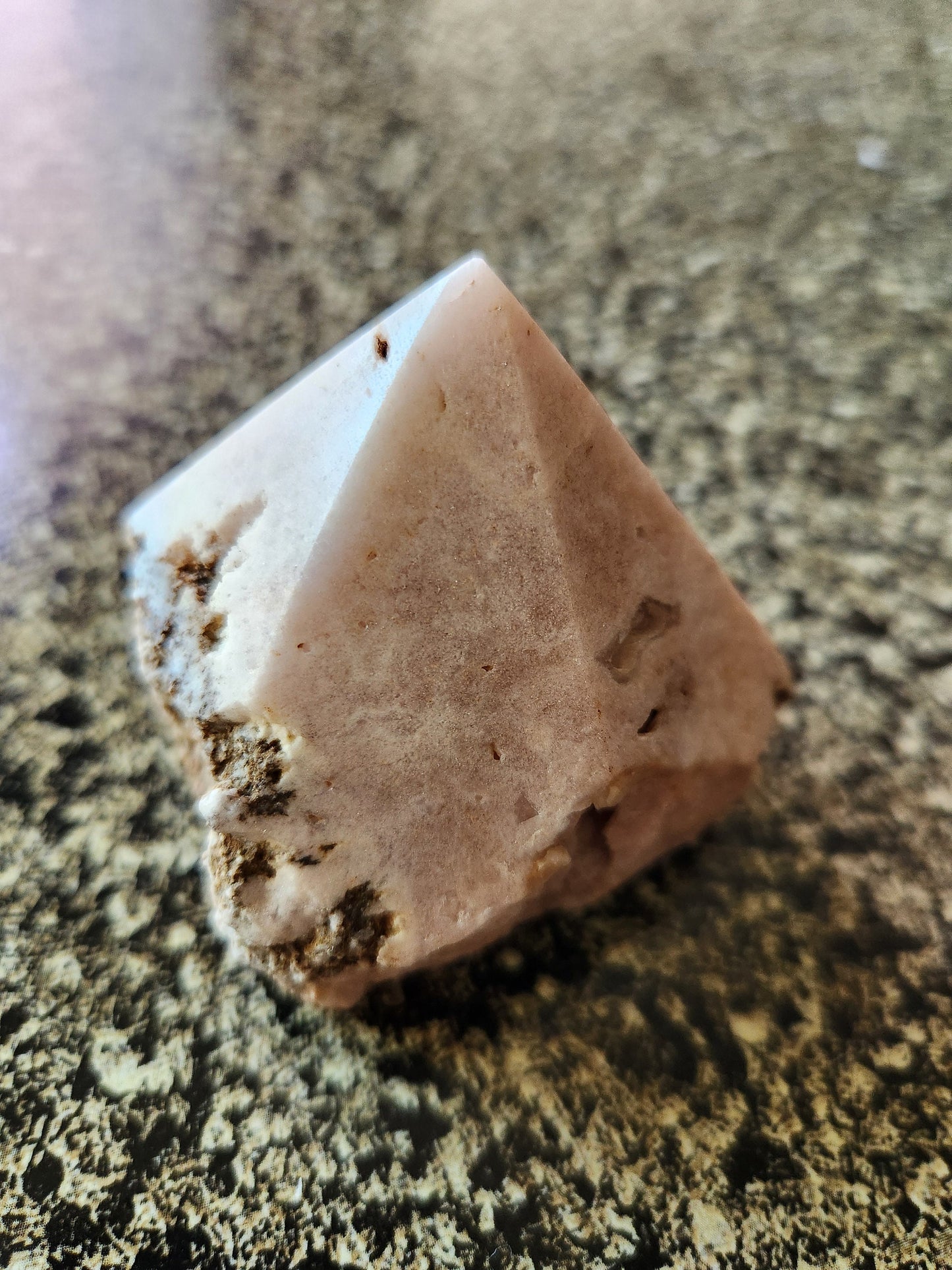 Pink Amethyst Crystal Point with Druzy Pockets