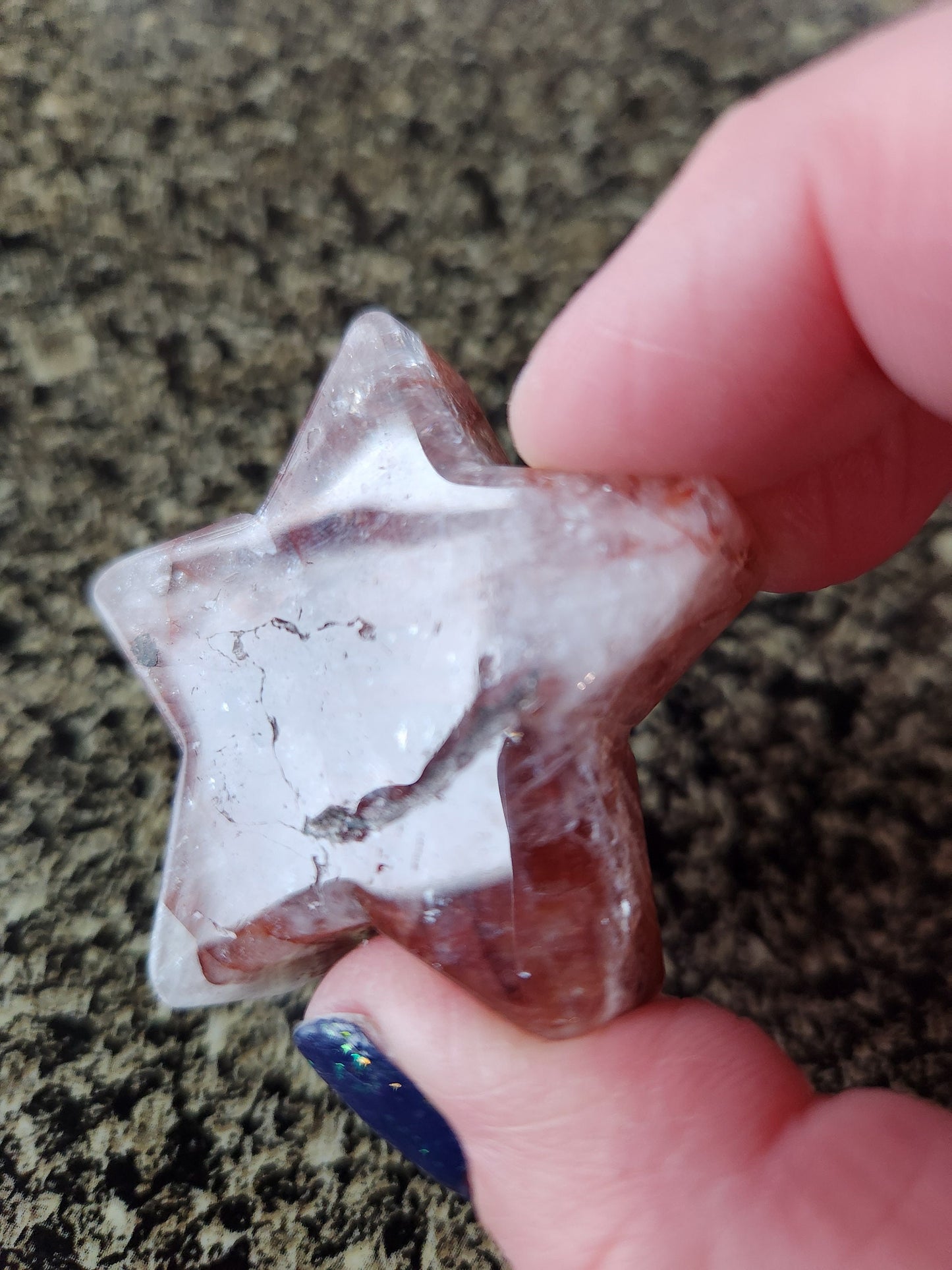 Beautiful 5 Point Fire Quartz Crystal Small Star with High Polish