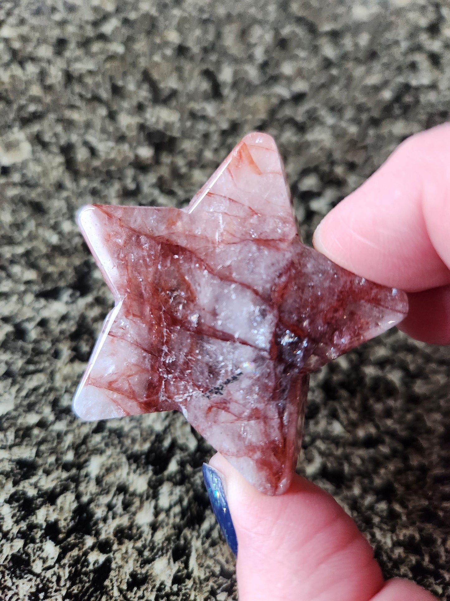 Beautiful 5 Point Fire Quartz Crystal Small Star with High Polish