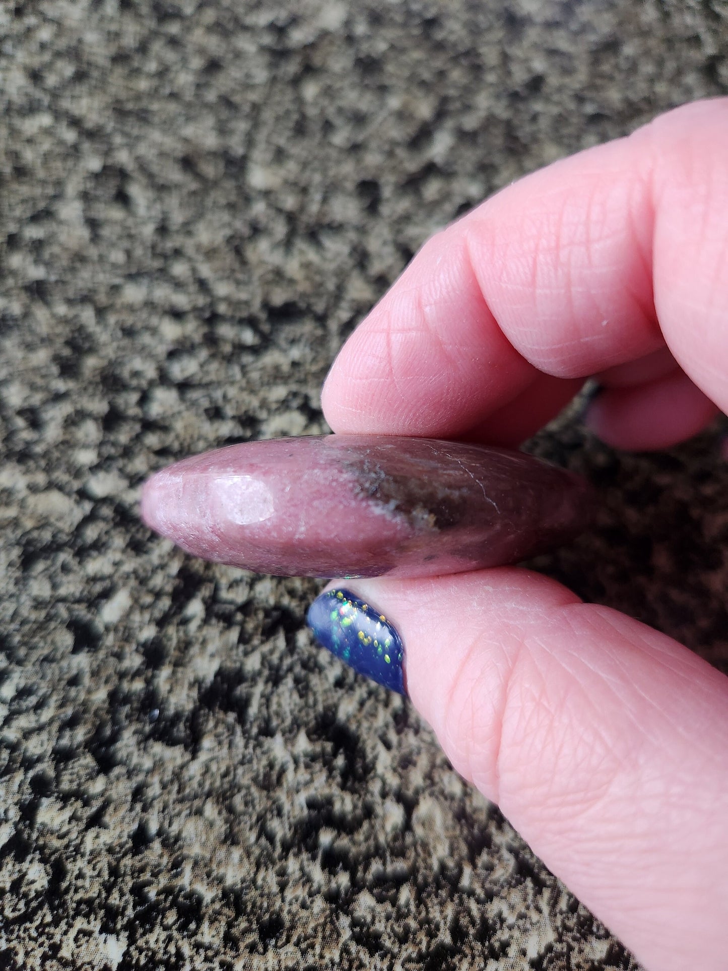 Beautiful Polished Rhodonite Crystal Carved Moon