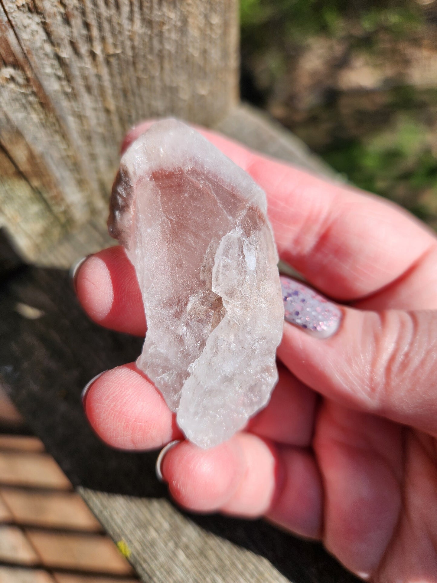 Gorgeous High Quality Raw Dreamsicle Pink Lemurian Quartz Crystal Point, All Natural, Strawberry Pink Lemurian