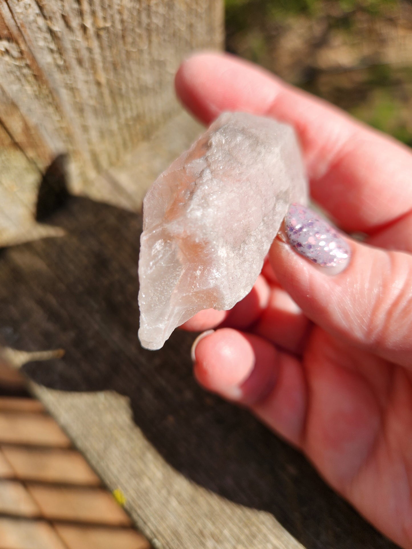Gorgeous High Quality Raw Dreamsicle Pink Lemurian Quartz Crystal Point, All Natural, Strawberry Pink Lemurian