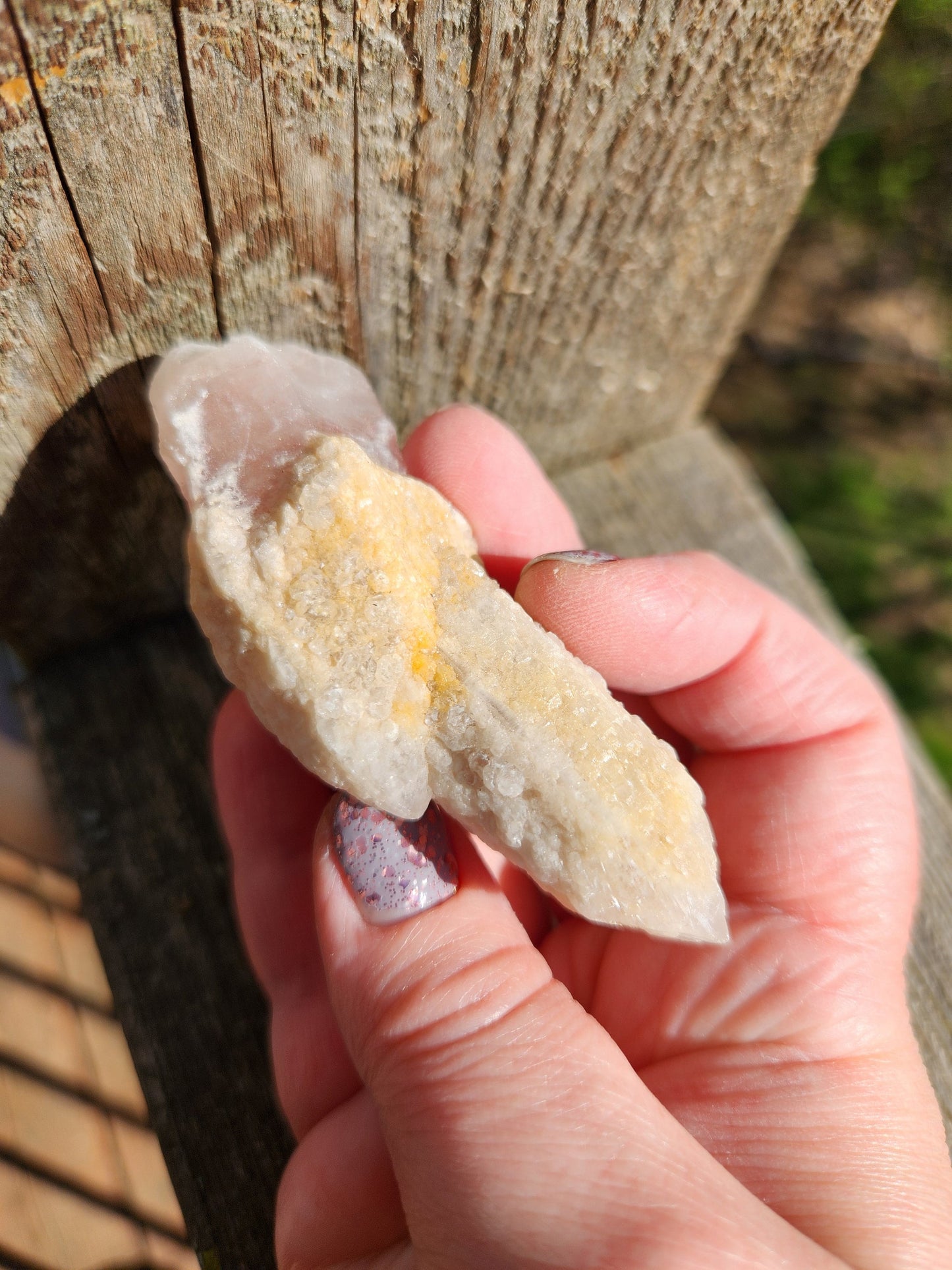 Gorgeous High Quality Raw Dreamsicle Pink Lemurian Quartz Crystal Double Point, All Natural, Strawberry Pink Lemurian