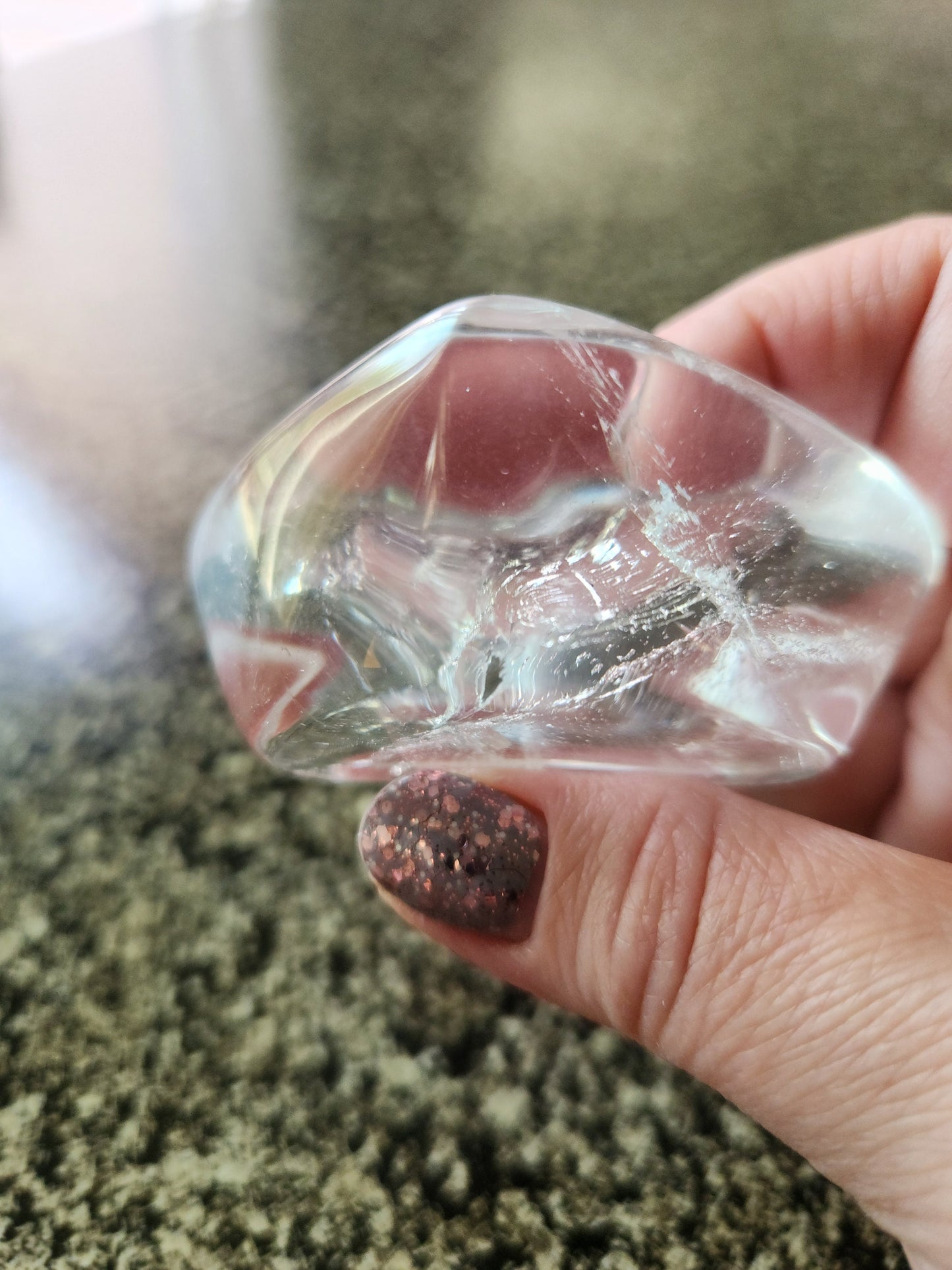 Clear Quartz Crystal Heart Bowl: Decorative Tray, Small