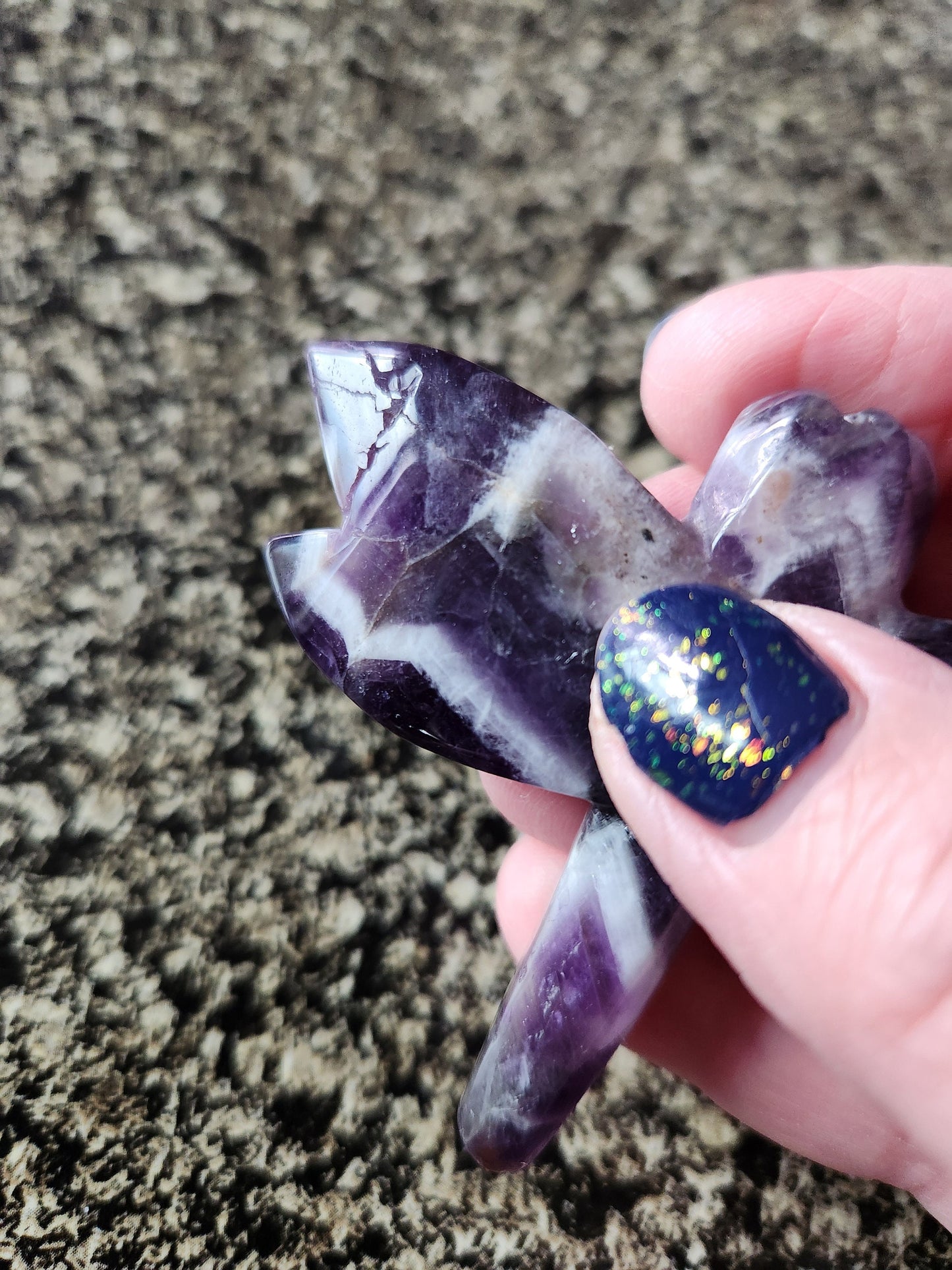 AAA Dream Amethyst Crystal Dragonfly - Unique Carved Stone