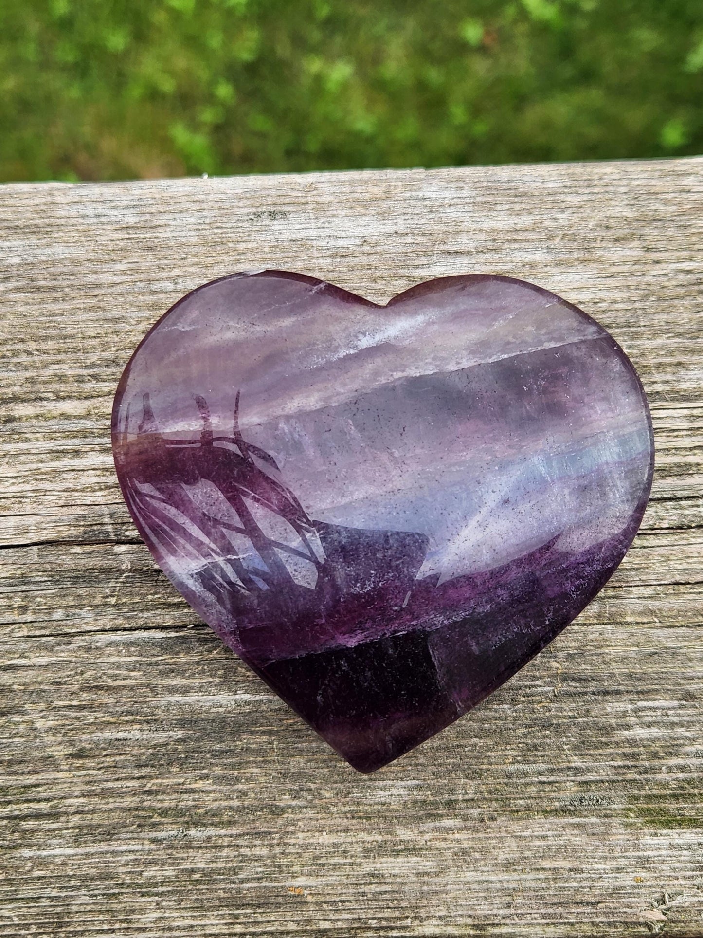 Beautiful Colorful Candy Rainbow Fluorite Crystal Carved Heart