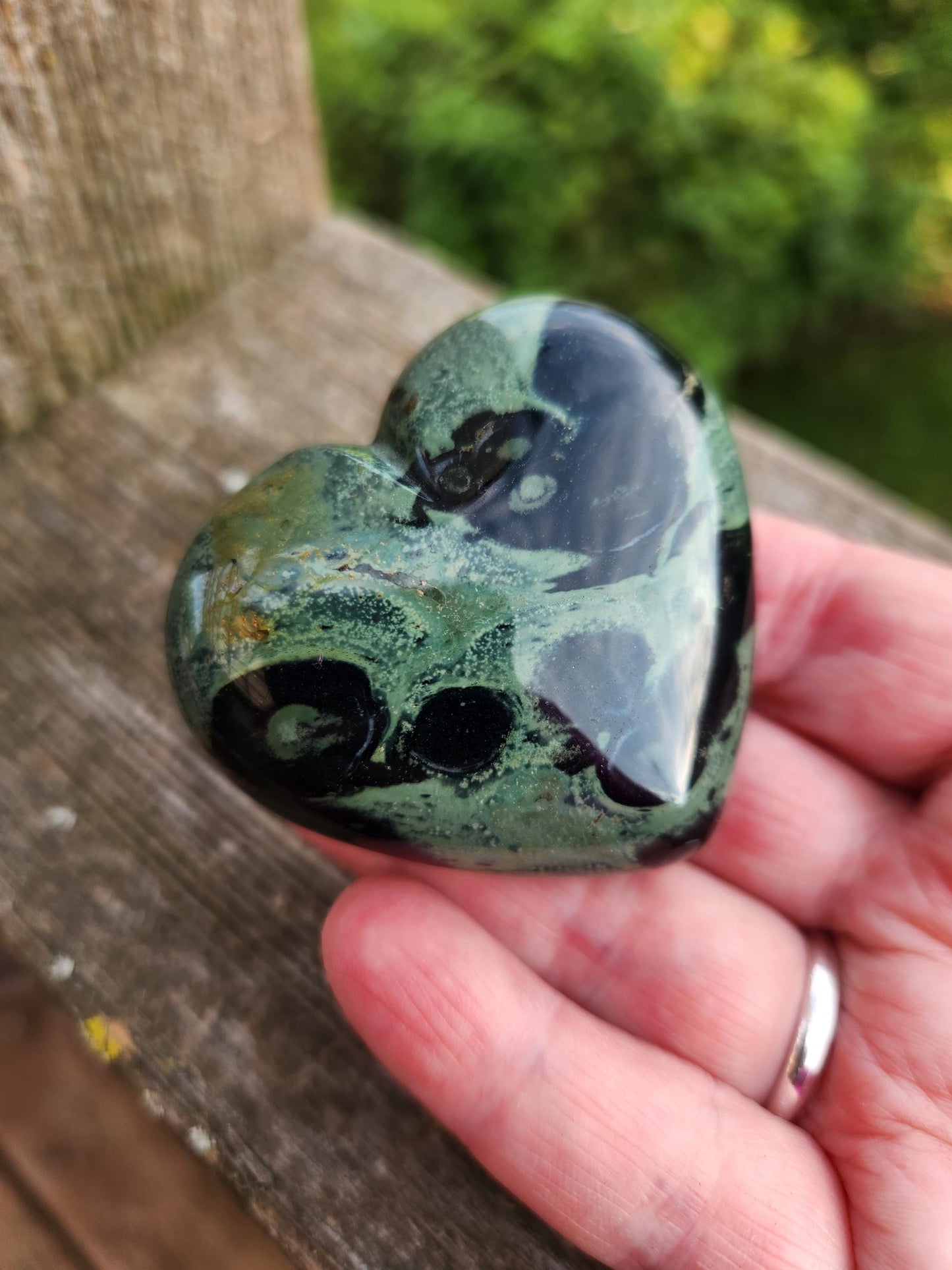 Polished Kambaba Jasper Crystal Heart - Madagascar Stone