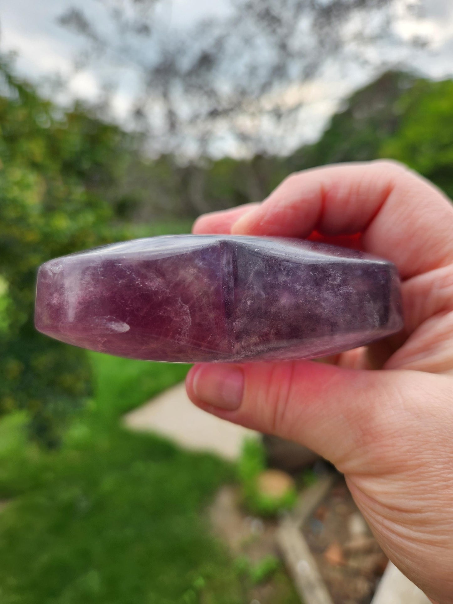 Beautiful Colorful Candy Rainbow Fluorite Crystal Carved Heart