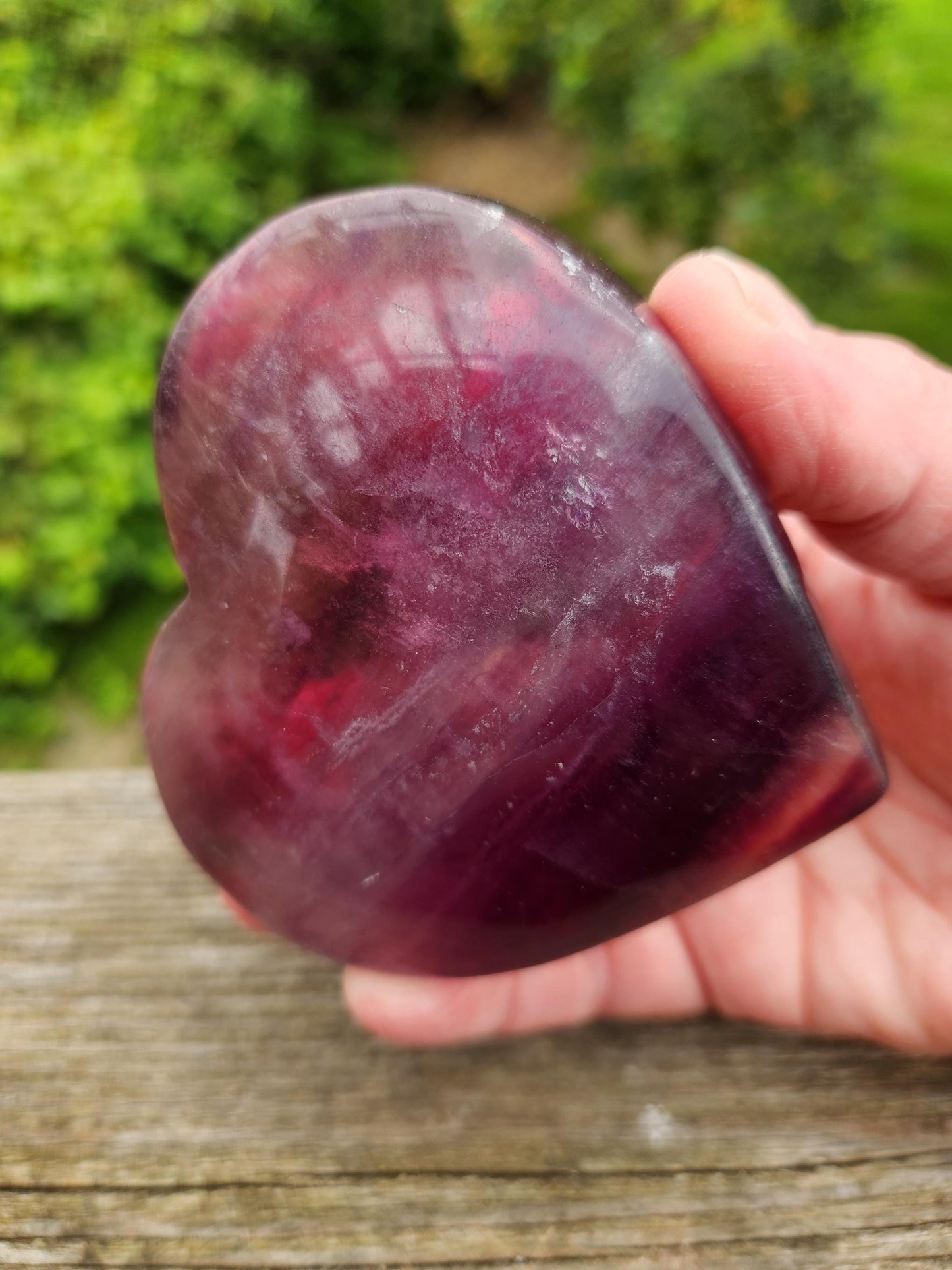 Beautiful Colorful Candy Rainbow Fluorite Crystal Carved Heart