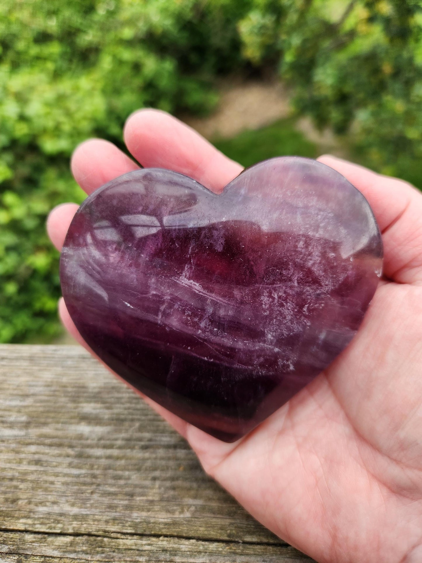 Beautiful Colorful Candy Rainbow Fluorite Crystal Carved Heart