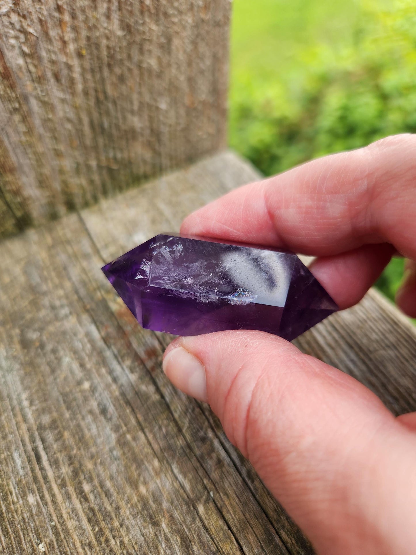 Gorgeous AAA Purple Fluorite Crystal DT, Double Terminated Point