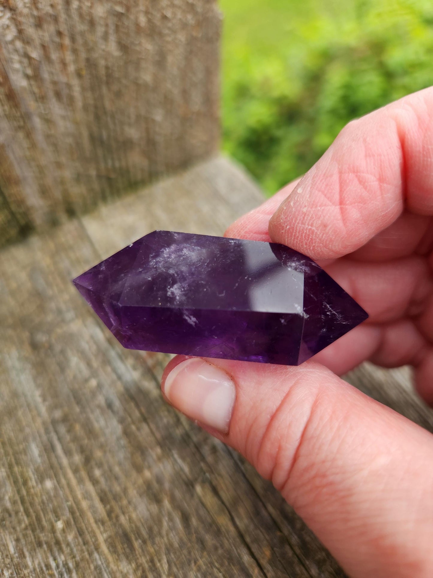 Gorgeous AAA Purple Fluorite Crystal DT, Double Terminated Point