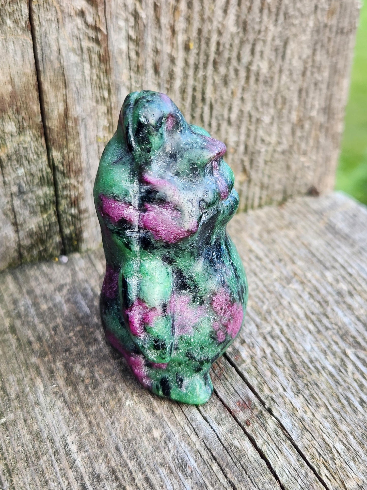 Sparkly Ruby Zoisite Oogie Boogie Crystal Carving, Ghost, Halloween, Nightmare Before Christmas