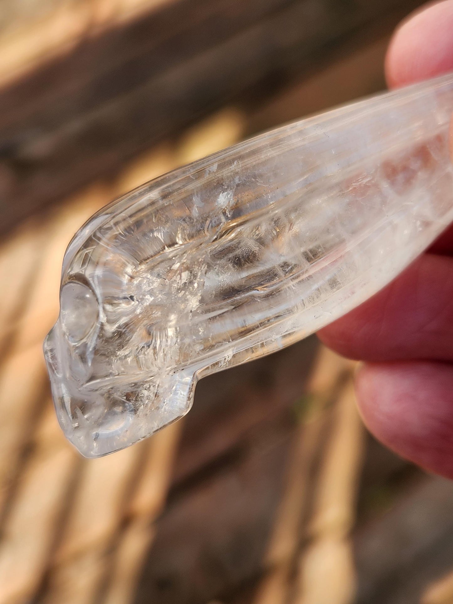 Unique AAA Clear Quartz Crystal Mini Skull, Alien, Alien Skull, Rare