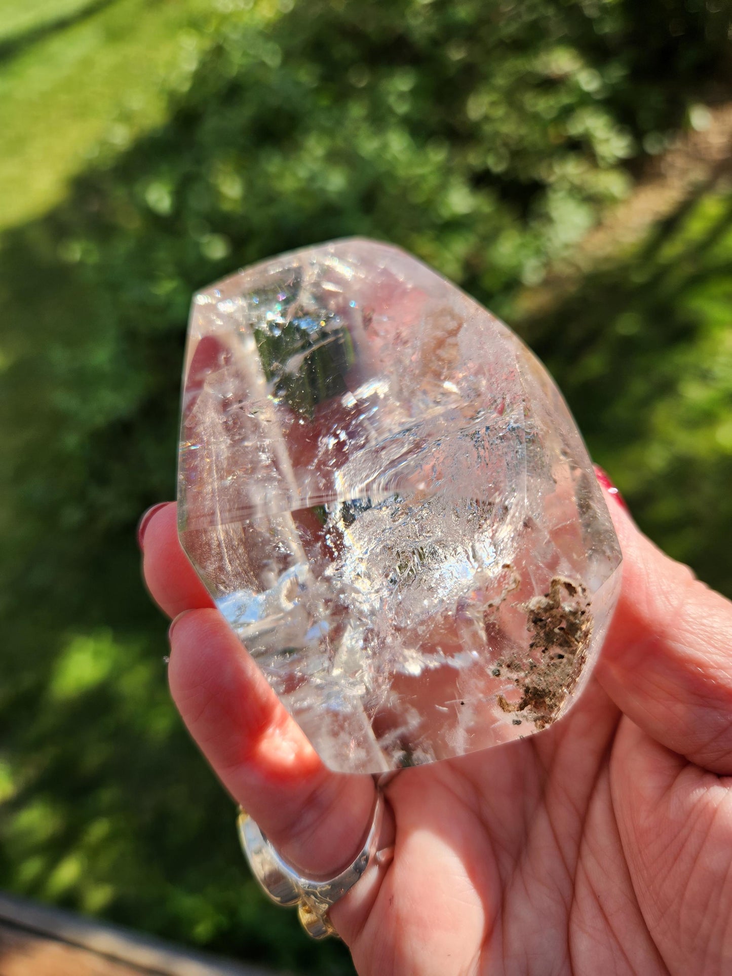 Beautiful AAA Rainbow Clear Quartz Crystal Freeform with inclusions