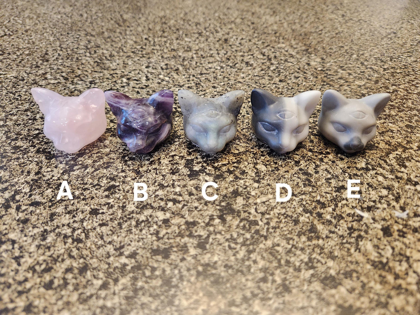 Beautiful Unique Sphinx Cat Head With Third Eye Crystal, 1 Cat