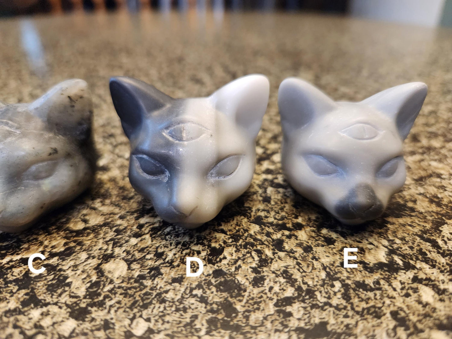 Beautiful Unique Sphinx Cat Head With Third Eye Crystal, 1 Cat