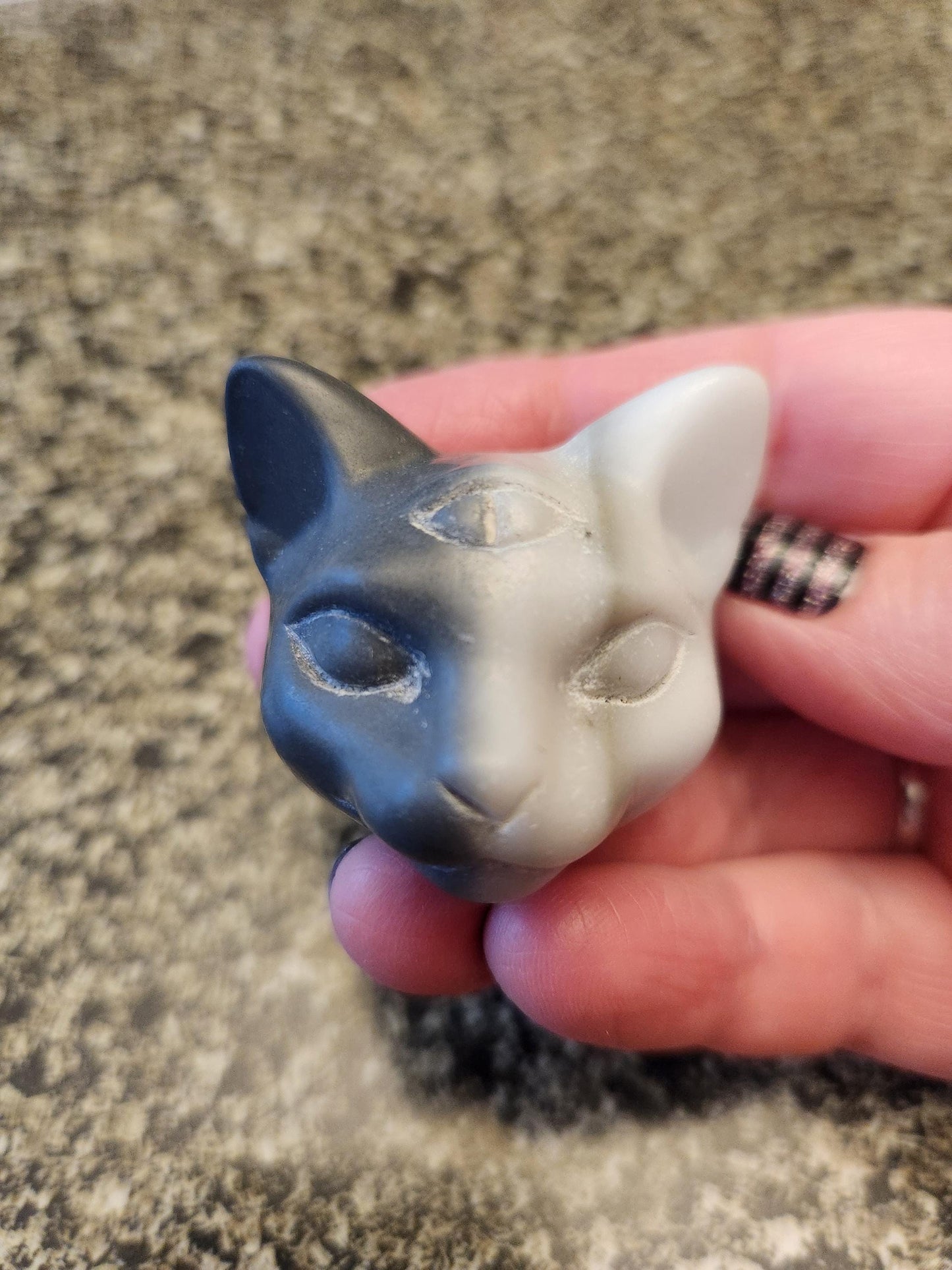 Beautiful Unique Sphinx Cat Head With Third Eye Crystal, 1 Cat