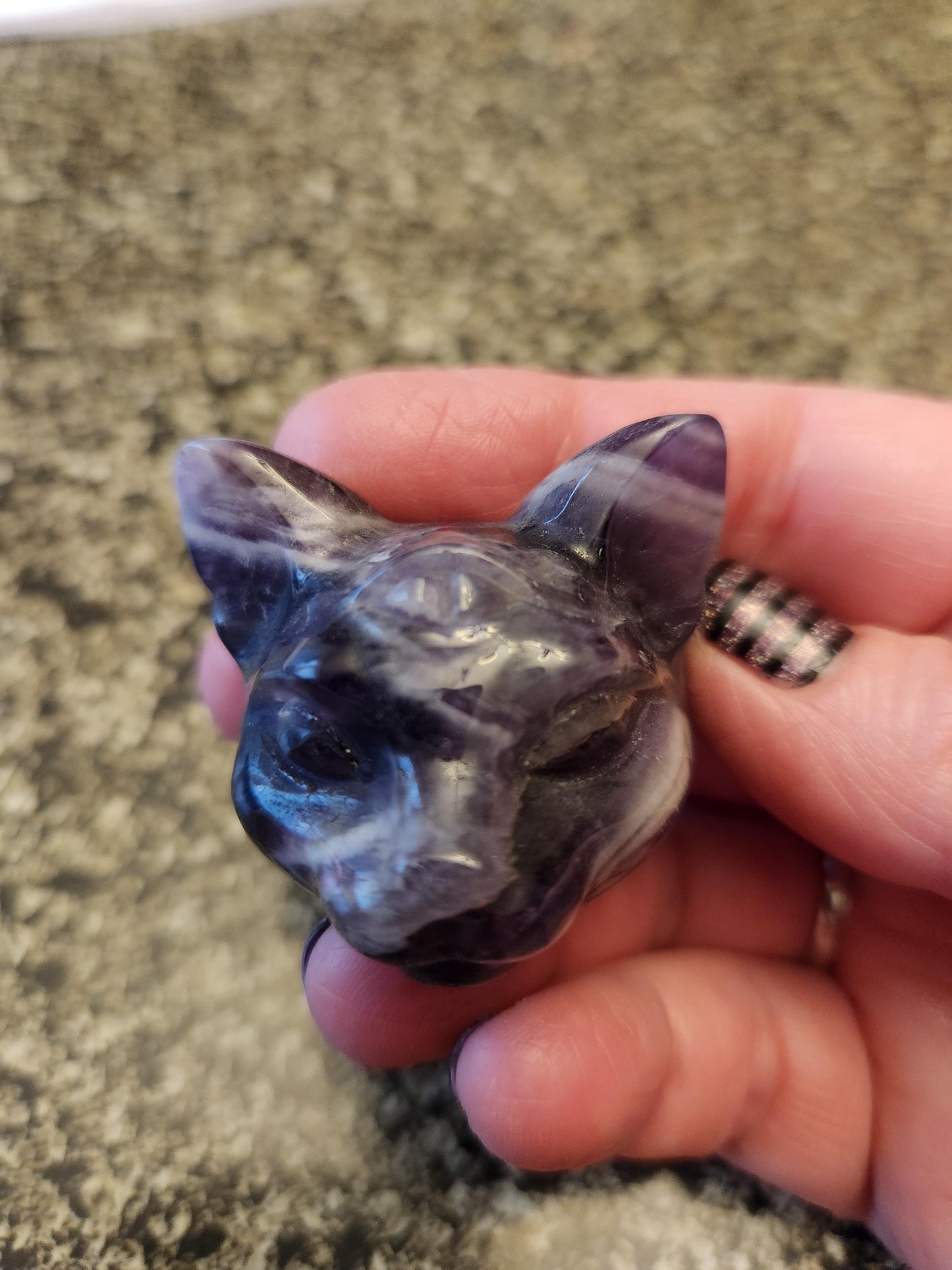 Beautiful Unique Sphinx Cat Head With Third Eye Crystal, 1 Cat