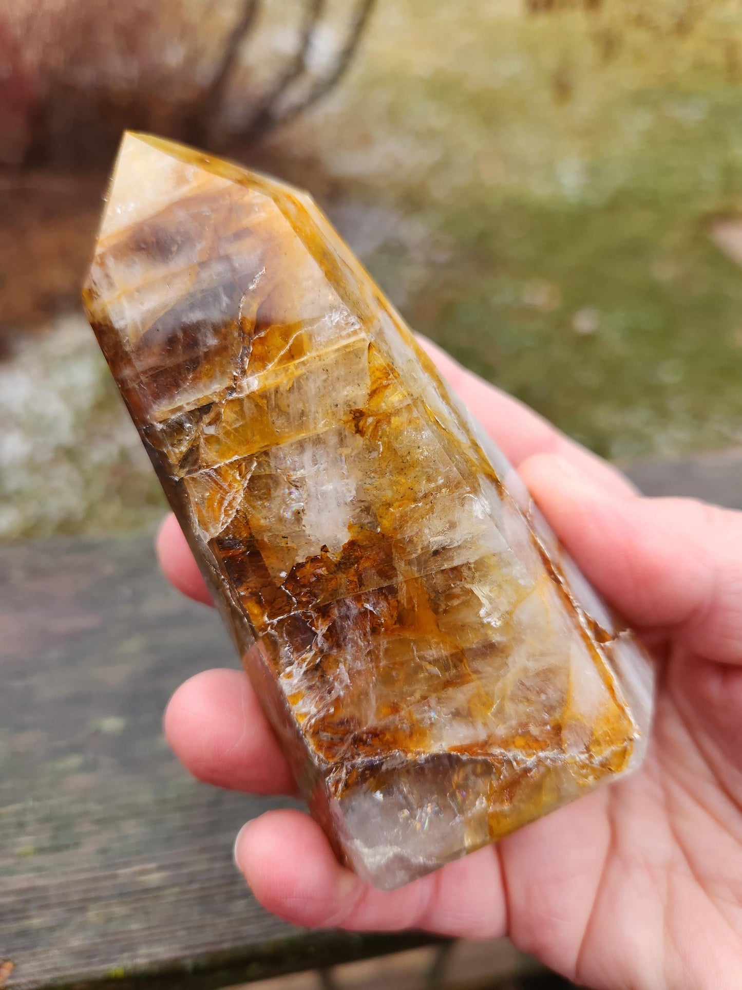 AAA Golden Healer Crystal Tower Point - Brazil Origin