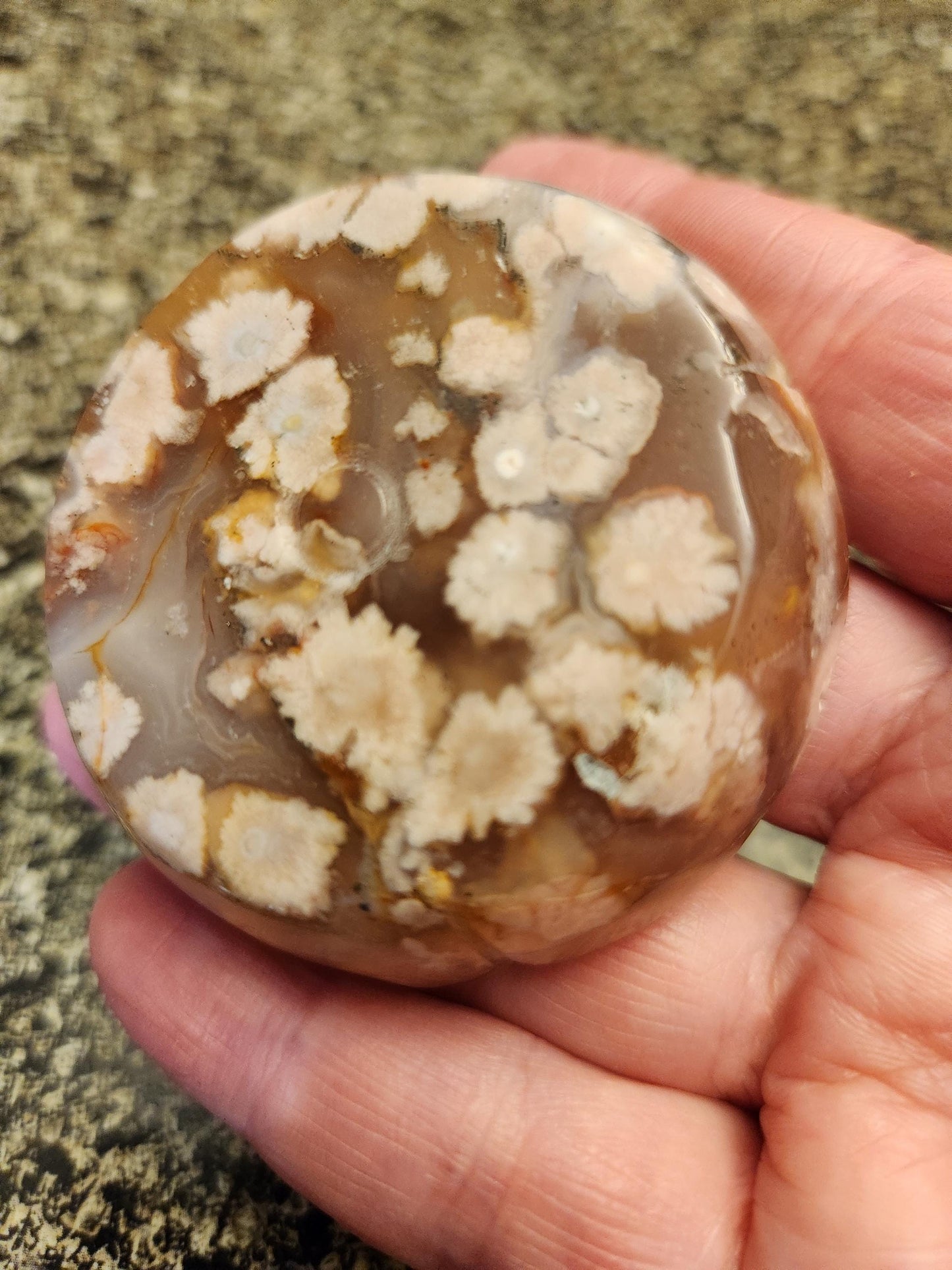 Beautiful Flower Agate Crystal Carved Rose Bud with flower plumes