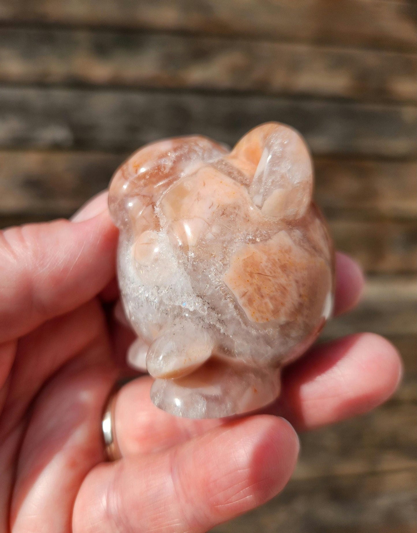 Super Cute Jiggly Puff with High Polish in Brecciated Sakura Pink Agate with Quartz & Druzy, Pokemon