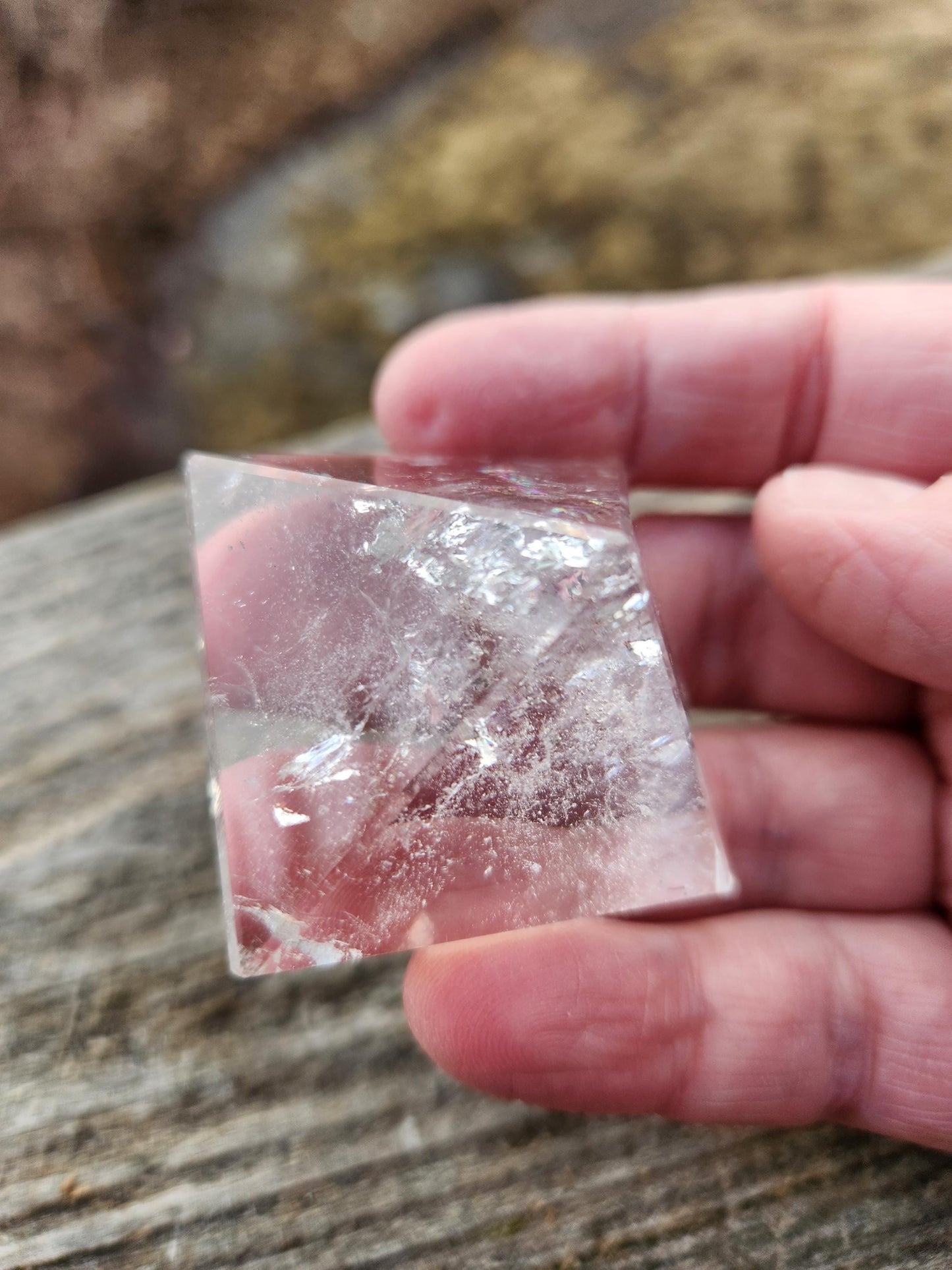 Beautiful AAA Clear Quartz Crystal Pyramid, Rainbows