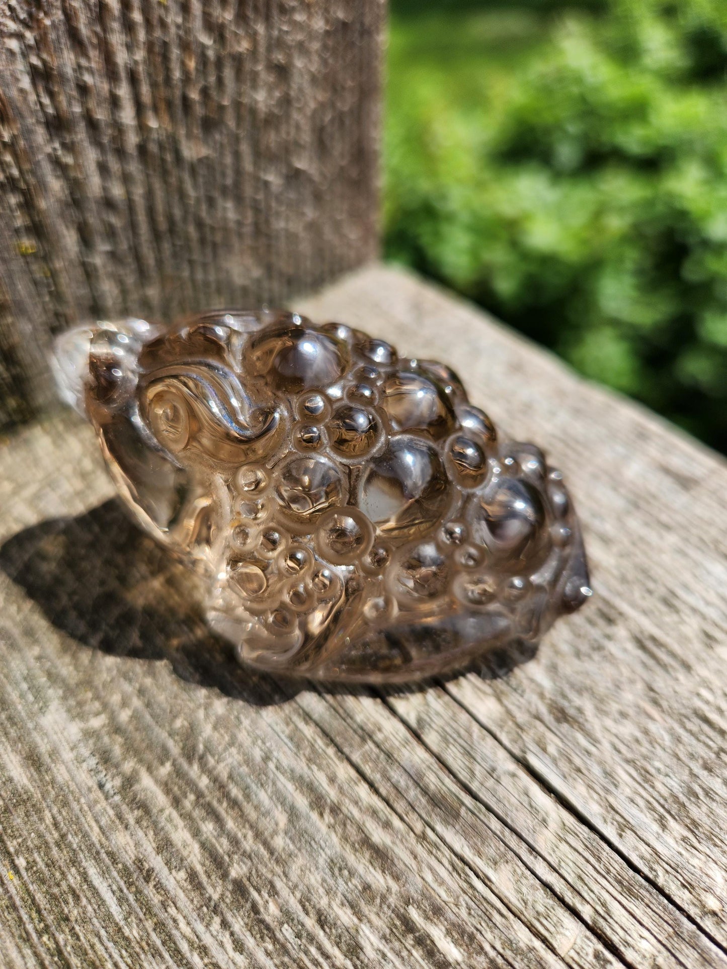 Smoky Quartz Money Toad: AAA Crystal Carving, All Natural, Very Clear