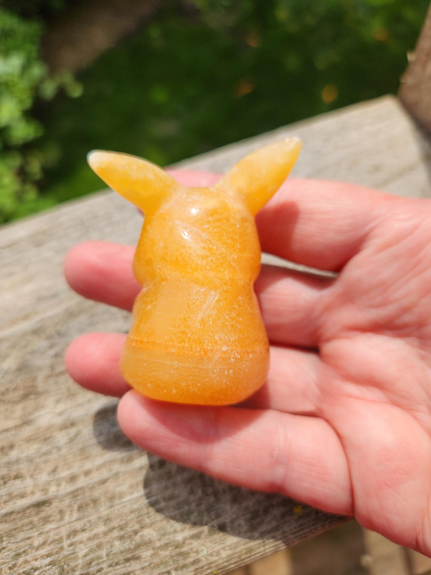 Super Cute Yellow Calcite Pikachu Natural Stone Crystal, Pokémon, Gift