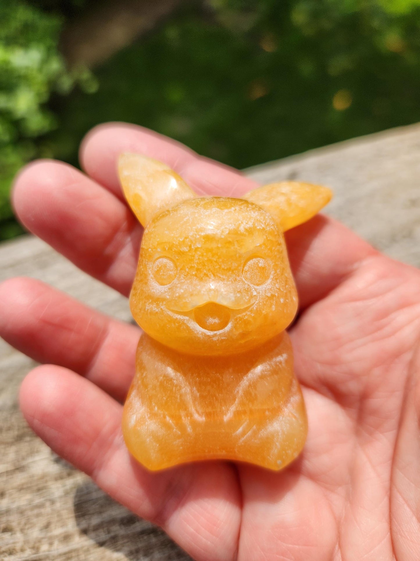 Super Cute Yellow Calcite Pikachu Natural Stone Crystal, Pokémon, Gift