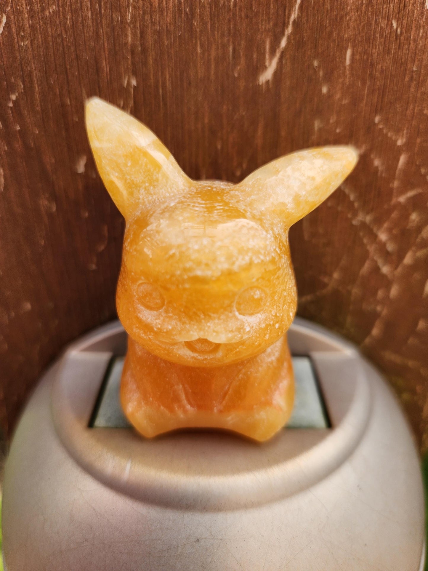 Super Cute Yellow Calcite Pikachu Natural Stone Crystal, Pokémon, Gift