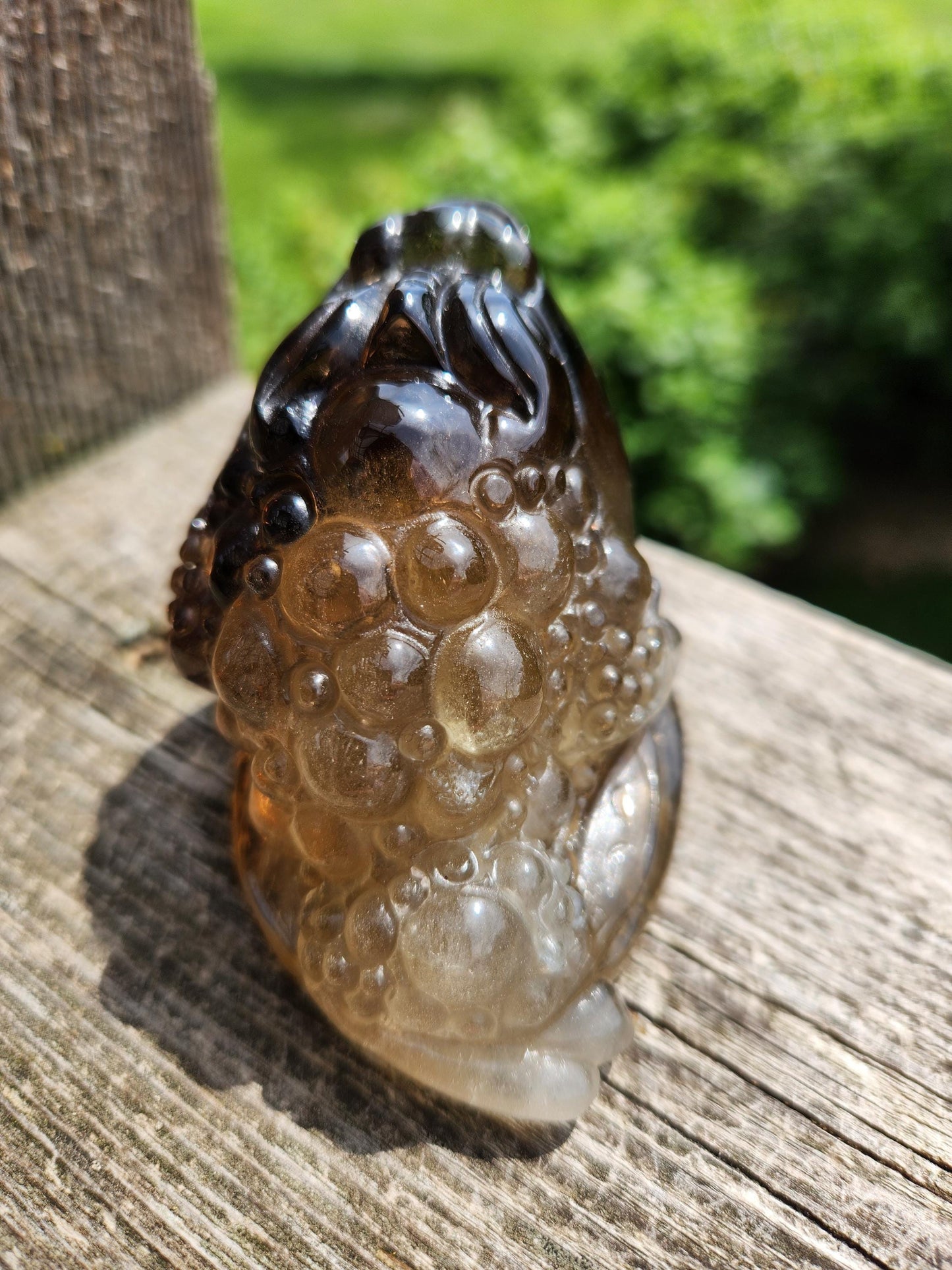 Smoky Quartz Money Toad: AAA Crystal Carving, Extra Large