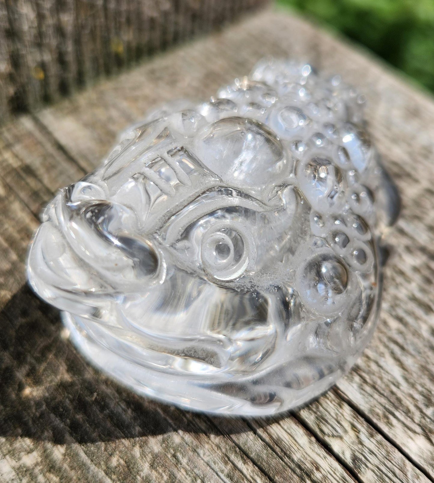 Gorgeous AAA Clear Quartz Crystal Money Toad All Natural, Medium, Super Clear