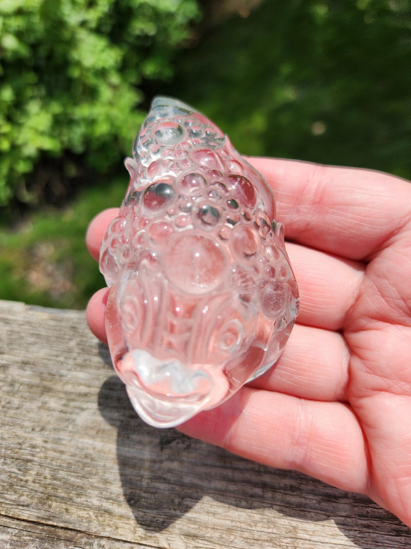 Clear Quartz Crystal Money Toad: Hand Carved Feng Shui Decor, Super Clear