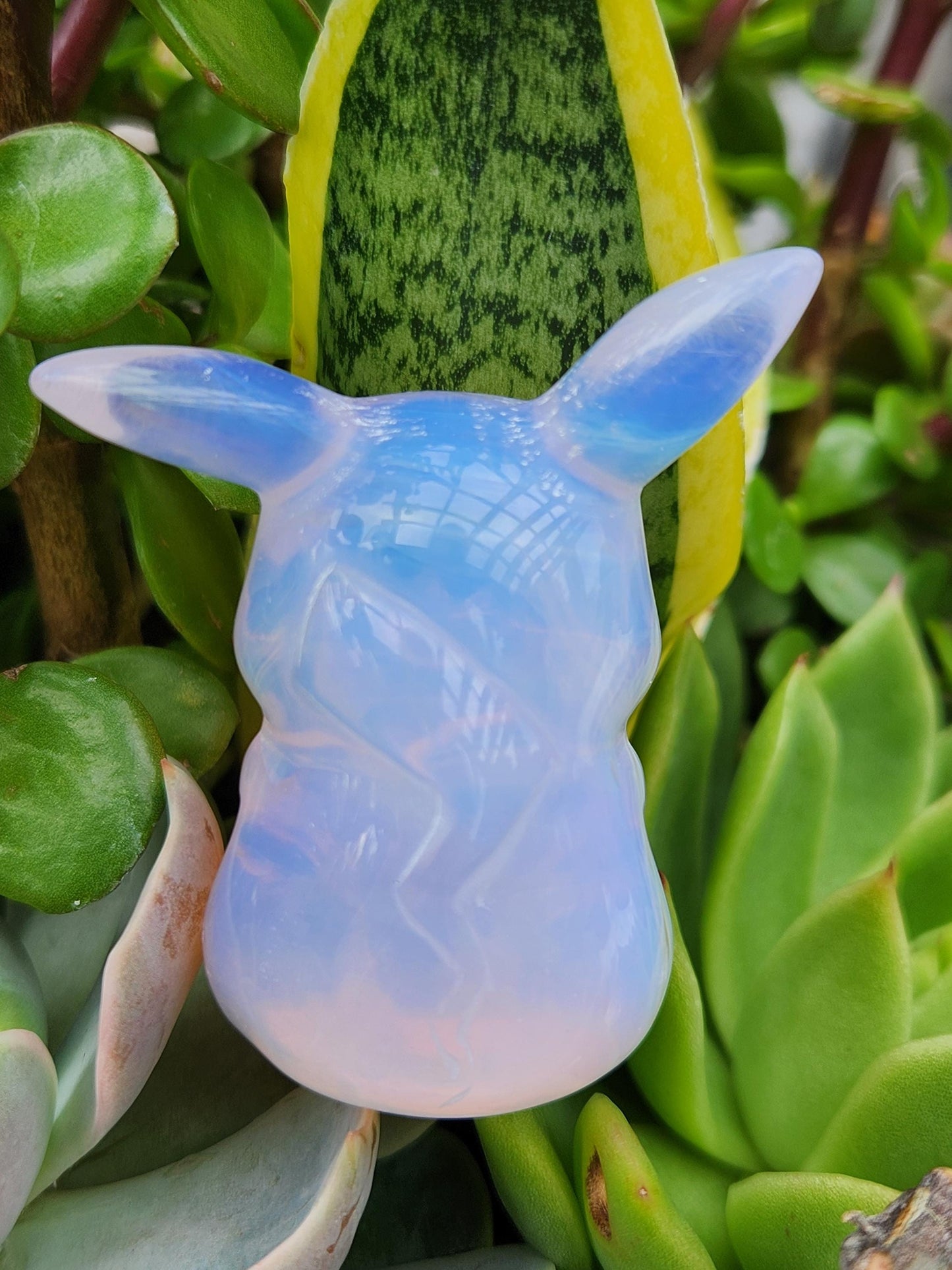 Super Cute Pink Opalite Pikachu with High Polish