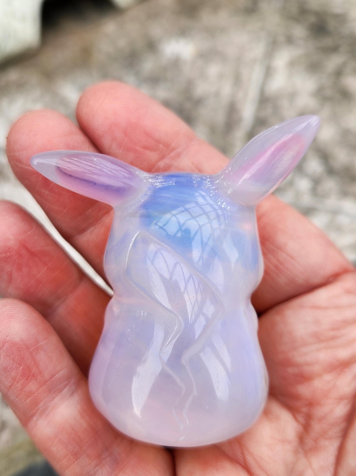 Super Cute Pink Opalite Pikachu with High Polish