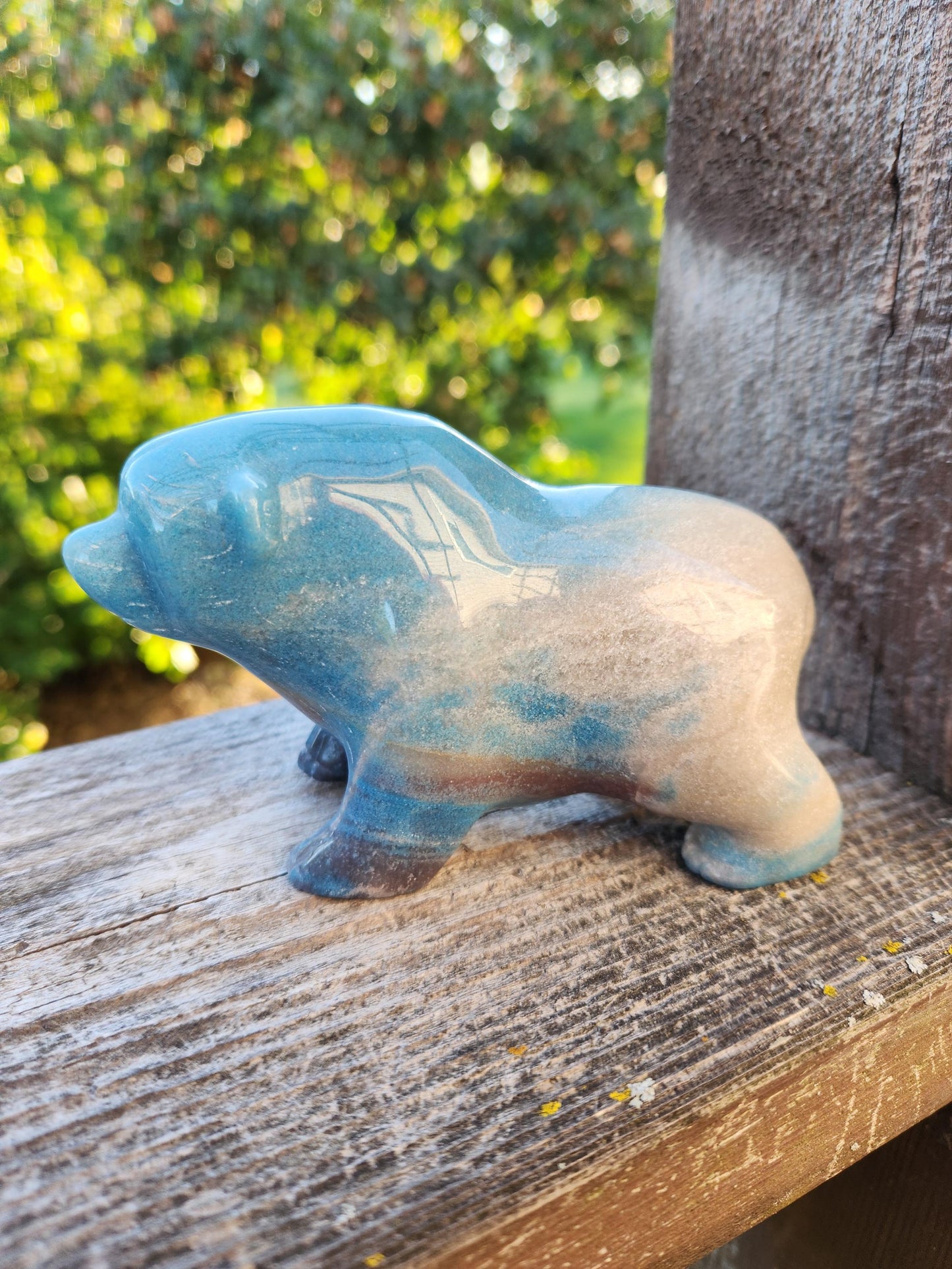 Trolleite Grizzly Bear Crystal Carving, High Polish Figurine