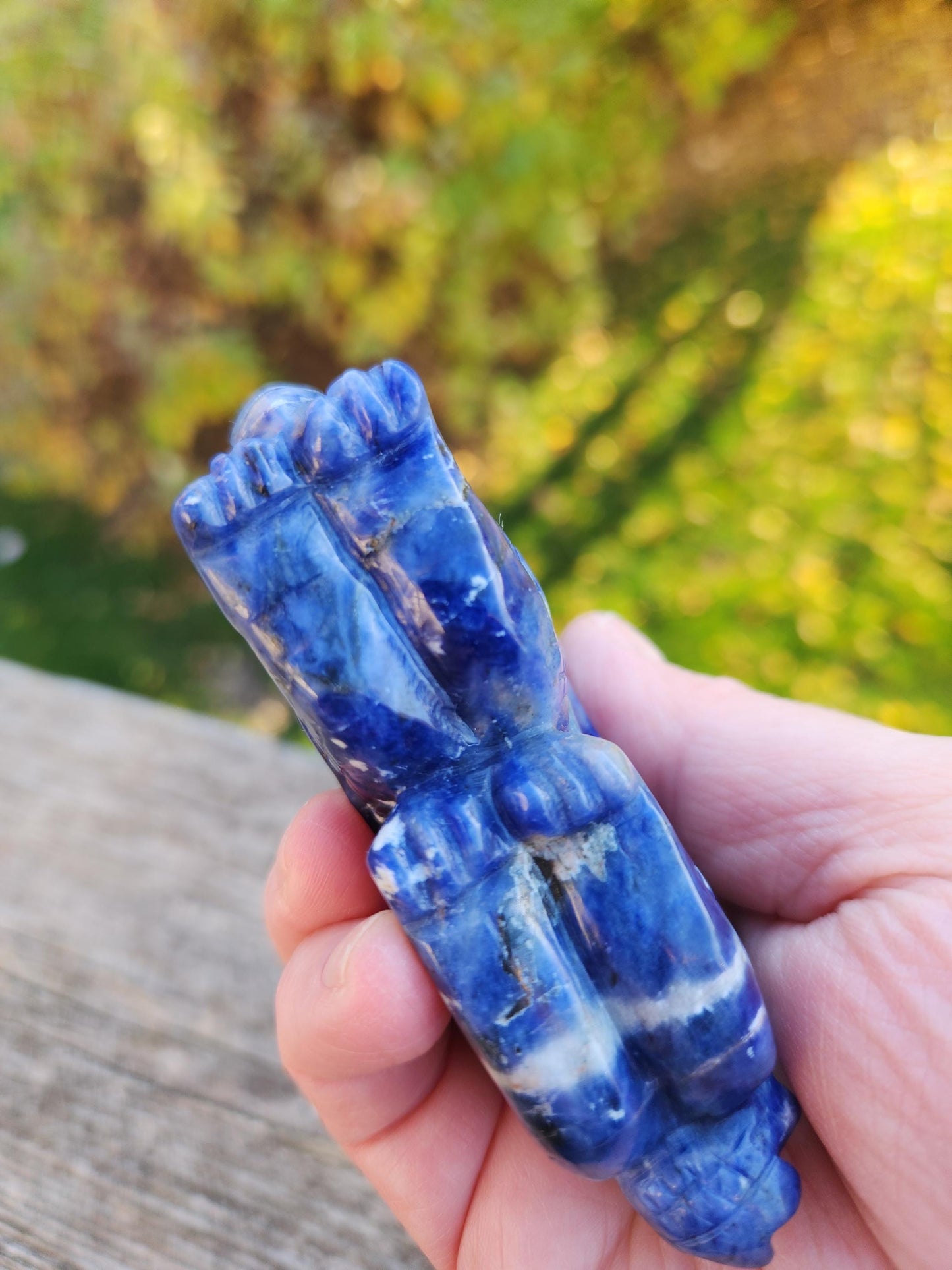 Sodalite Crystal Dragon Carving - DnD, Decor