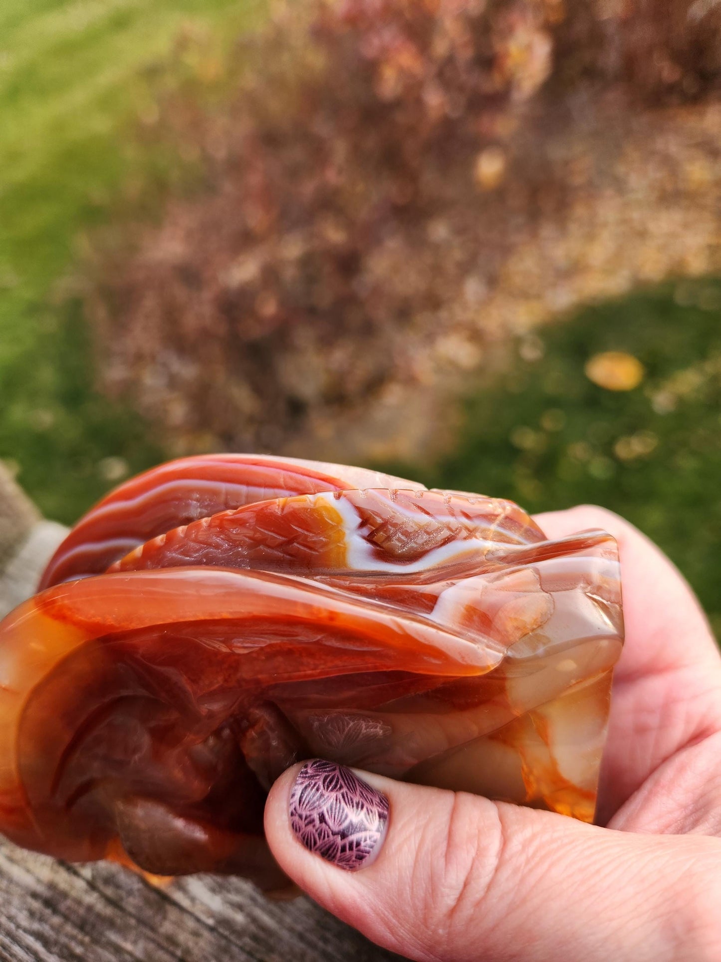 Banded Carnelian Agate Crystal Dragon: DnD, Fire Dragon