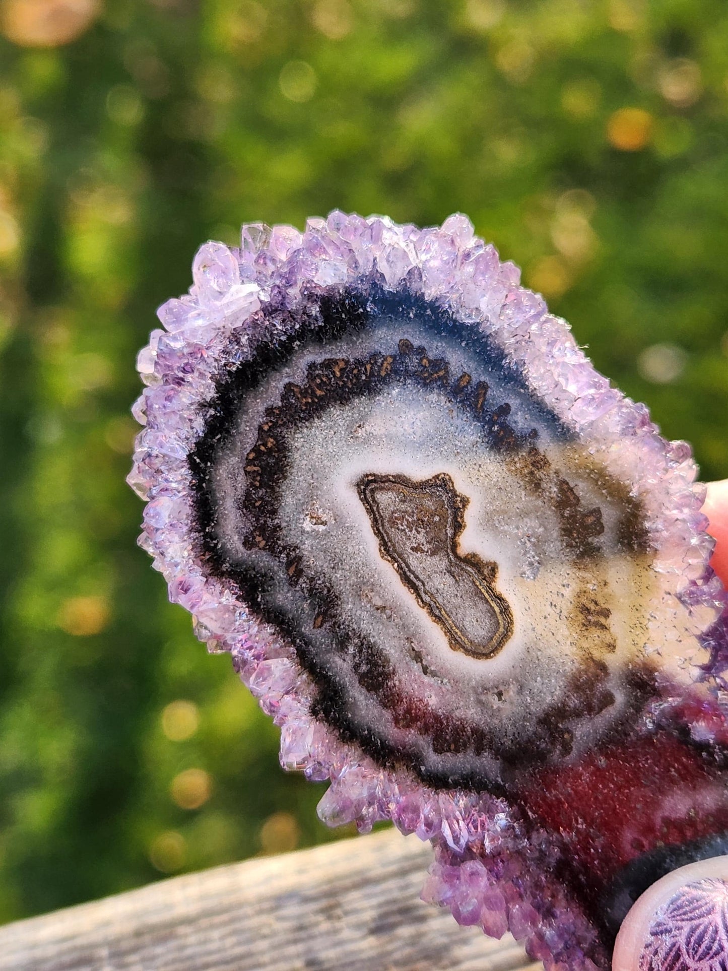 AAA Purple Amethyst Slice Crystal Specimen with Beautiful Points and stand