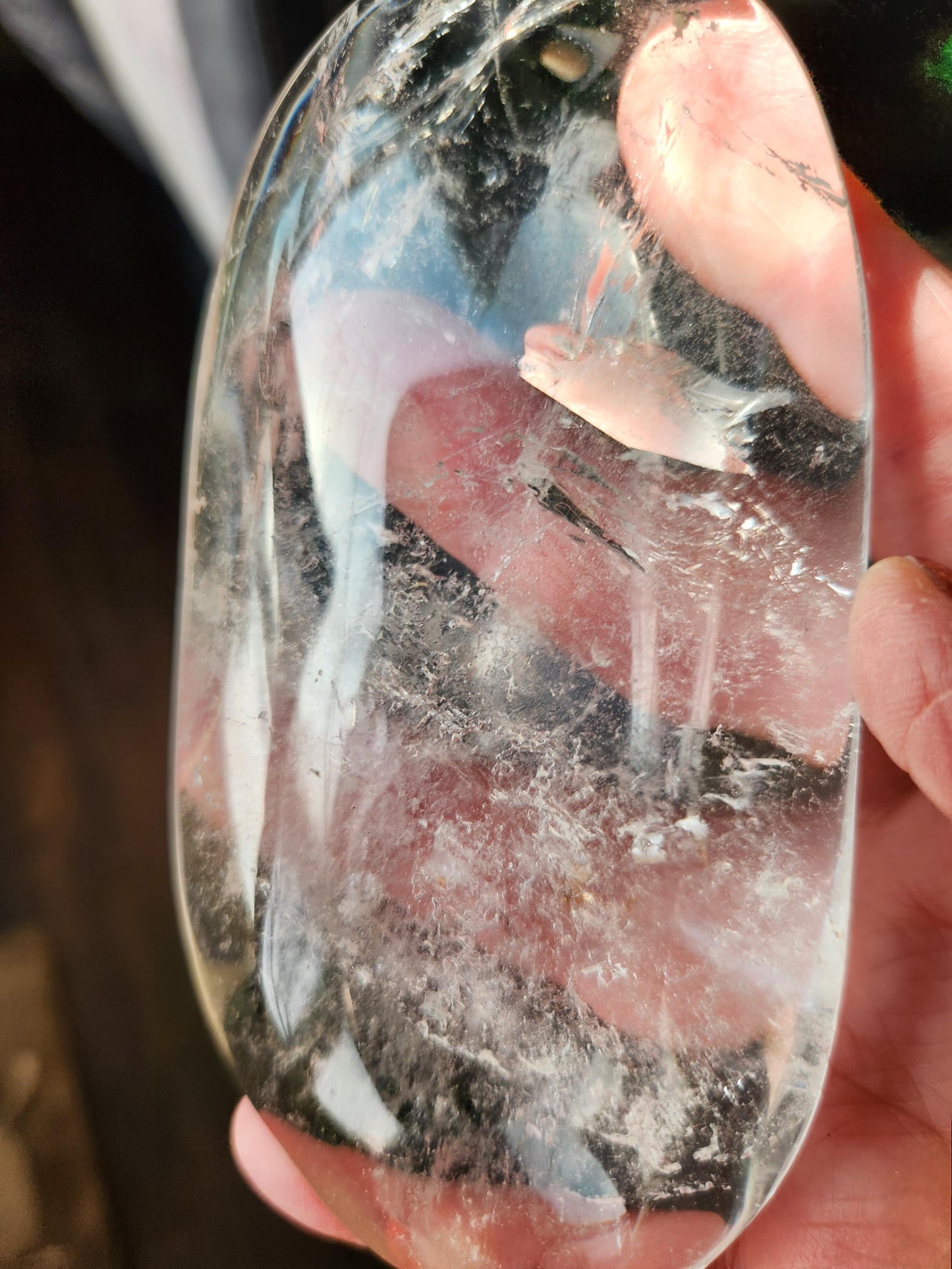 Clear Quartz Crystal Freeform Pillow, Extra Large Cab