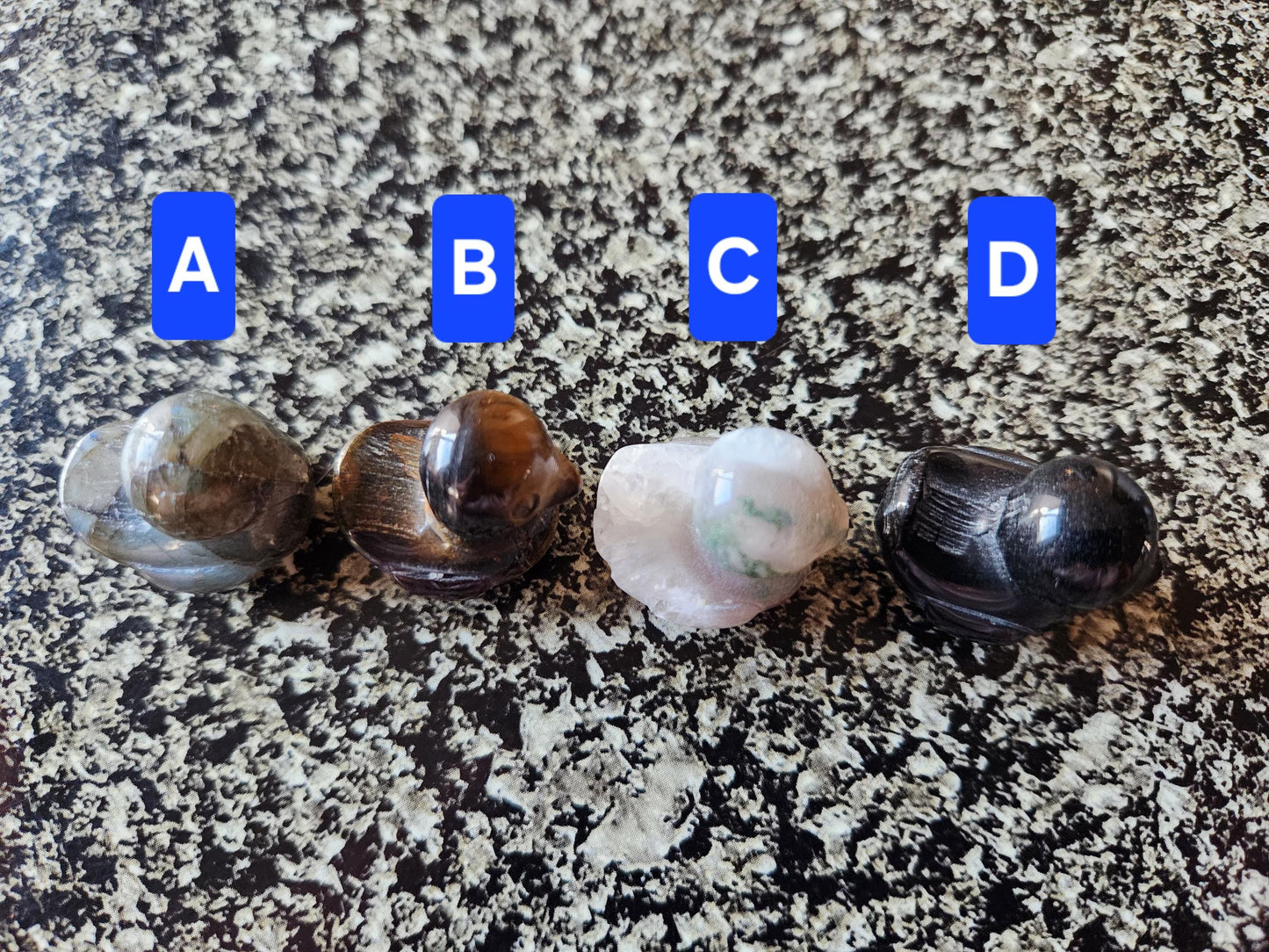 Carved Mini Duck Crystal Stone: Various Stone, One