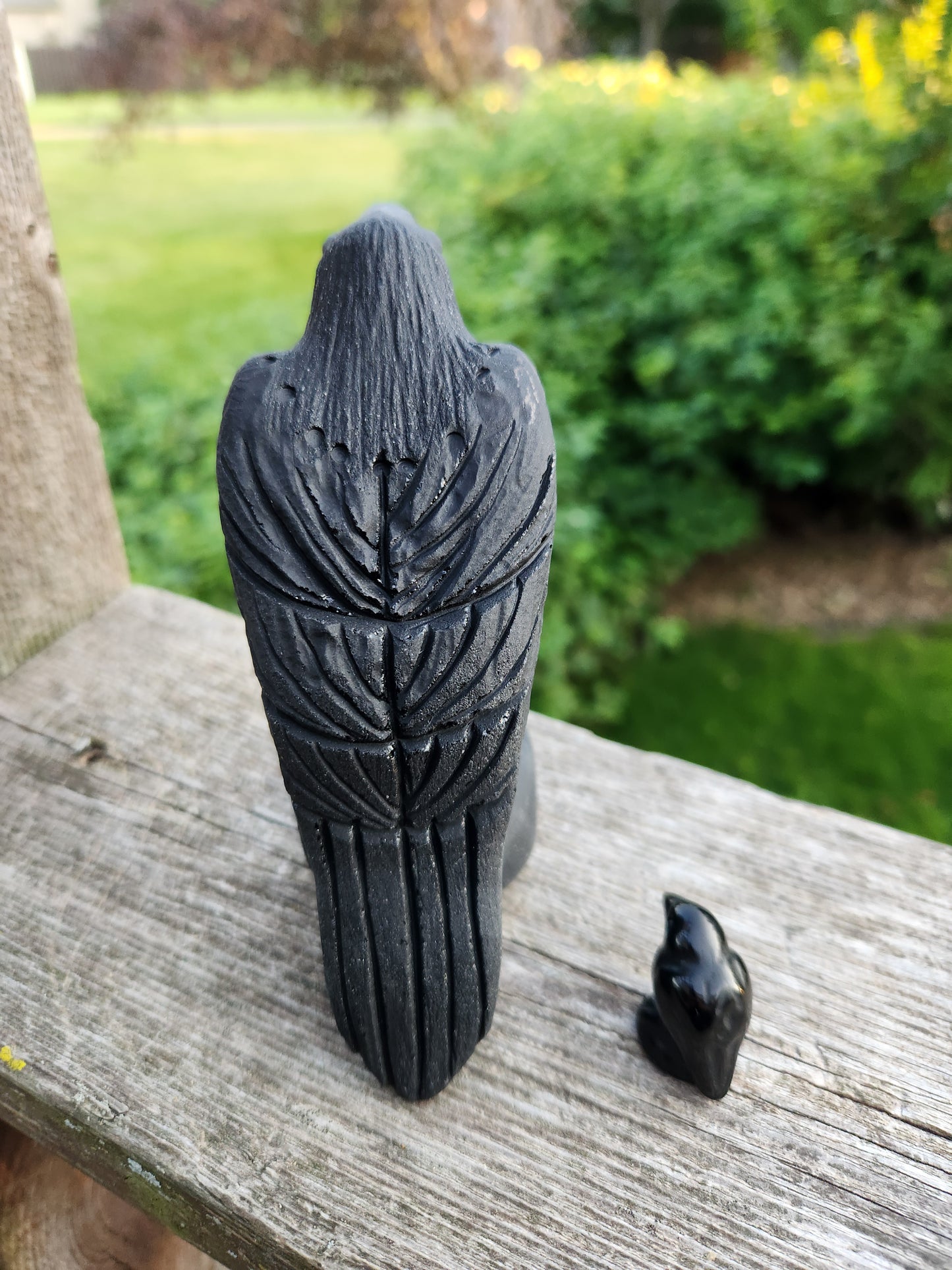 Live Sale Black Obsidian Raven + Free Mini Black Obsidian Raven