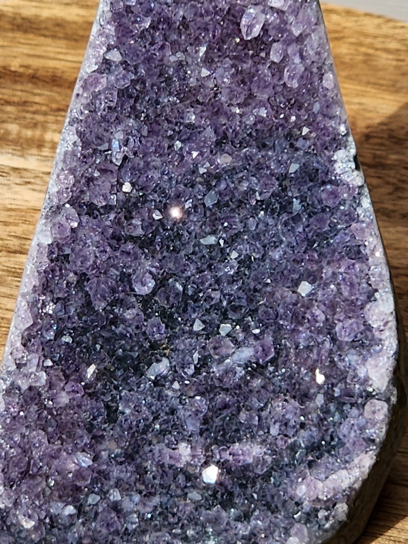 Beautiful Dark Purple Amethyst Crystal Free Form with Polished Edges