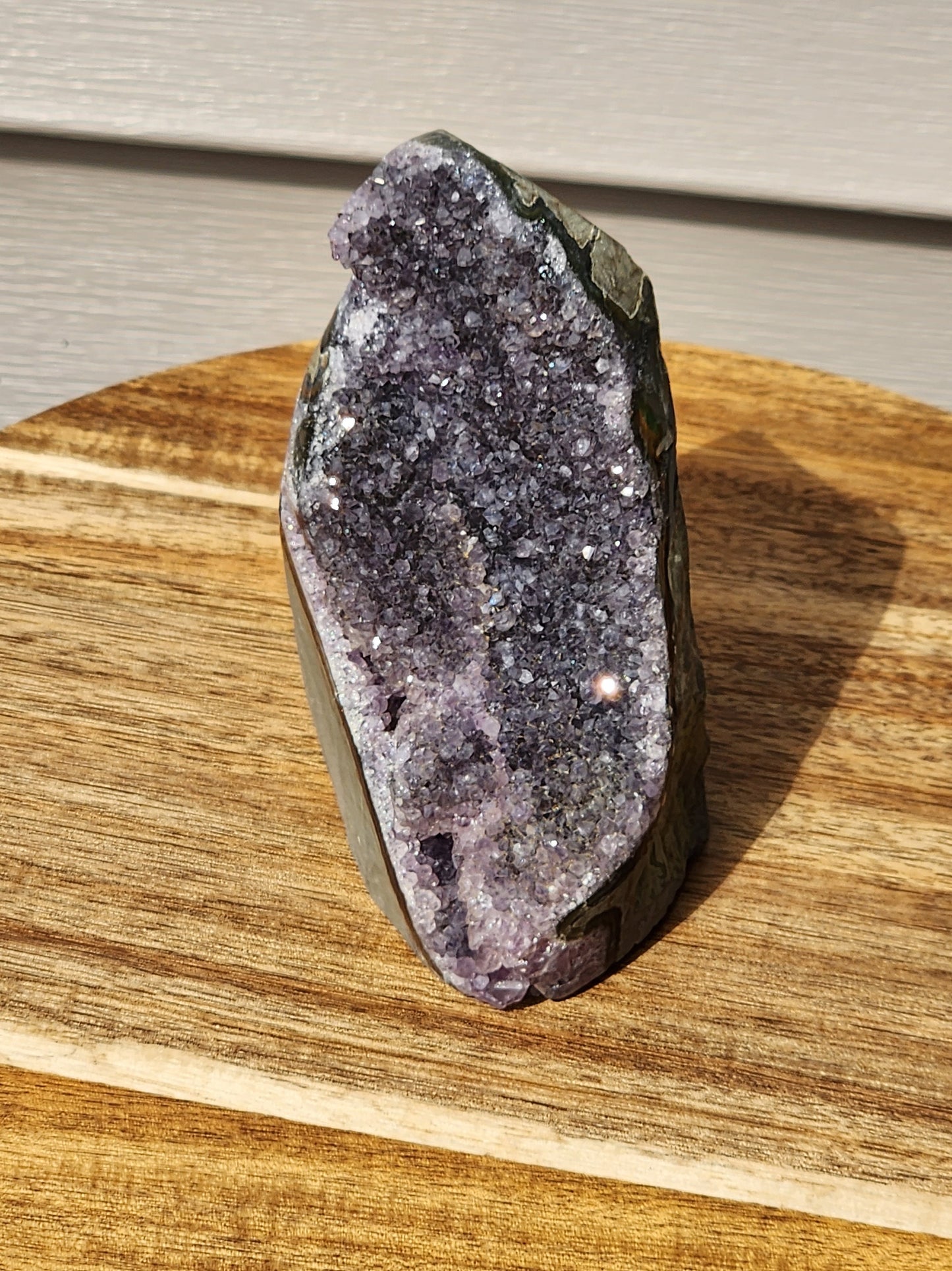 Beautiful Dark Purple Amethyst Crystal Druzy Free Form with Polished Edges